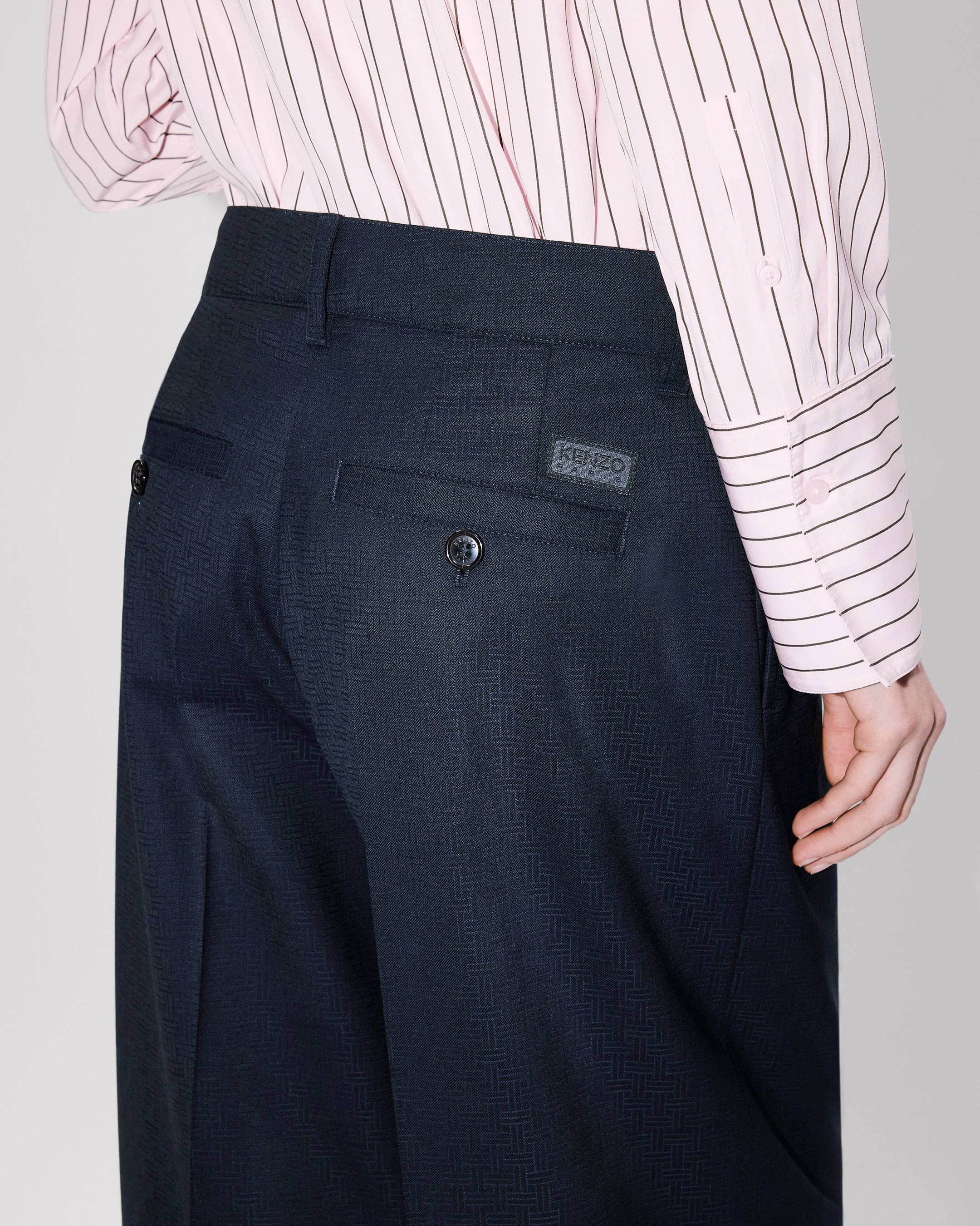 'KENZO Weave' wide leg pants in wool jacquard