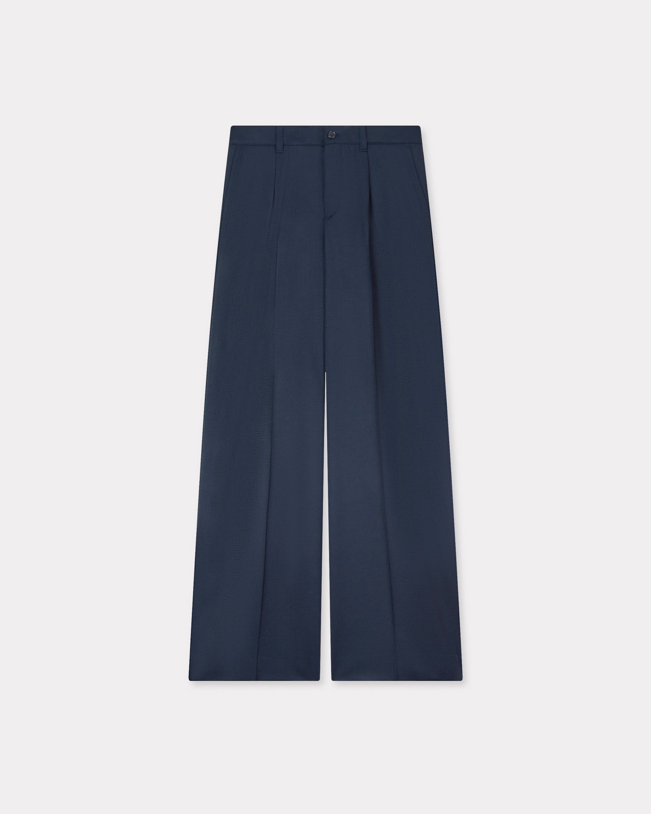'KENZO Weave' wide leg pants in wool jacquard