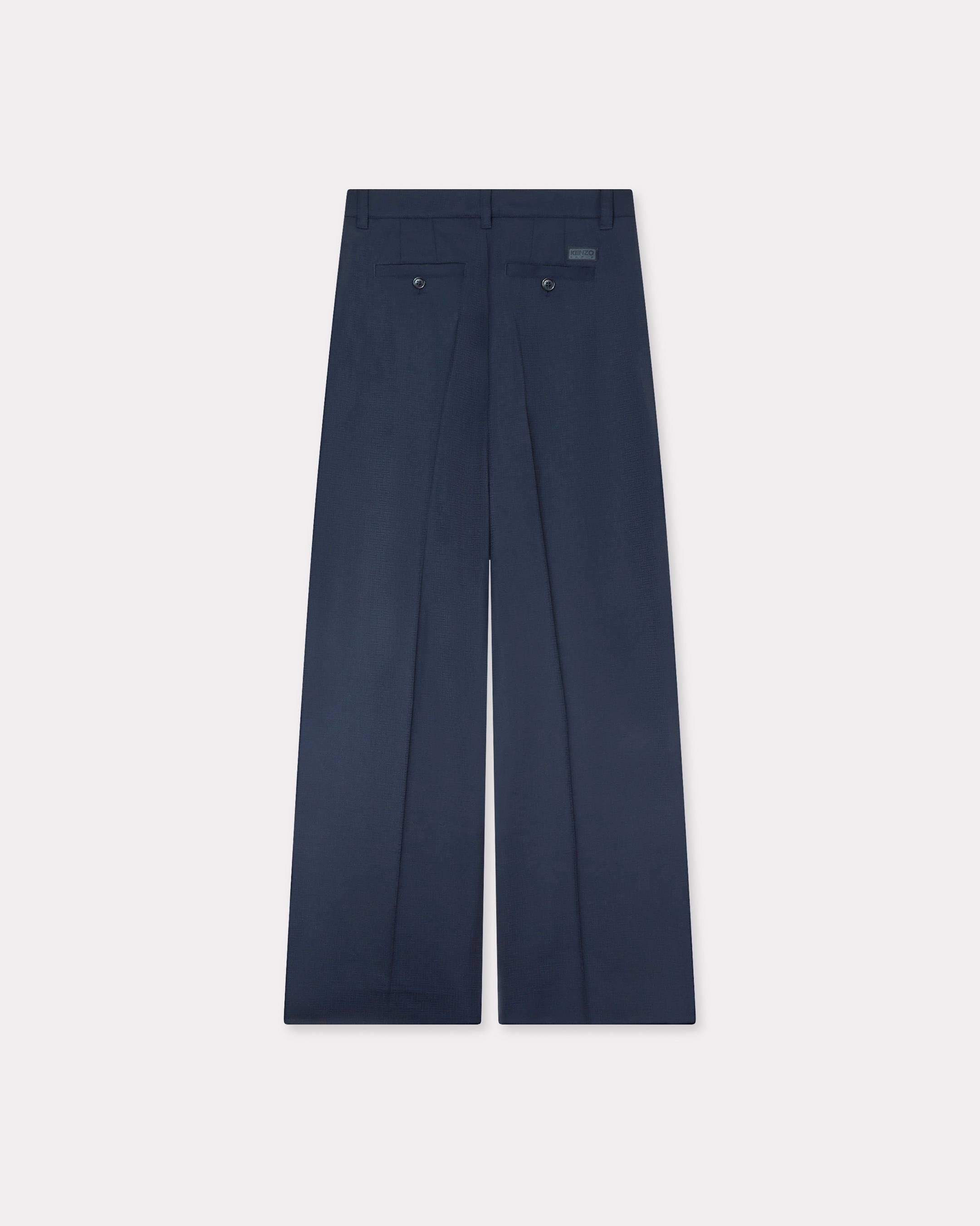 'KENZO Weave' wide leg pants in wool jacquard