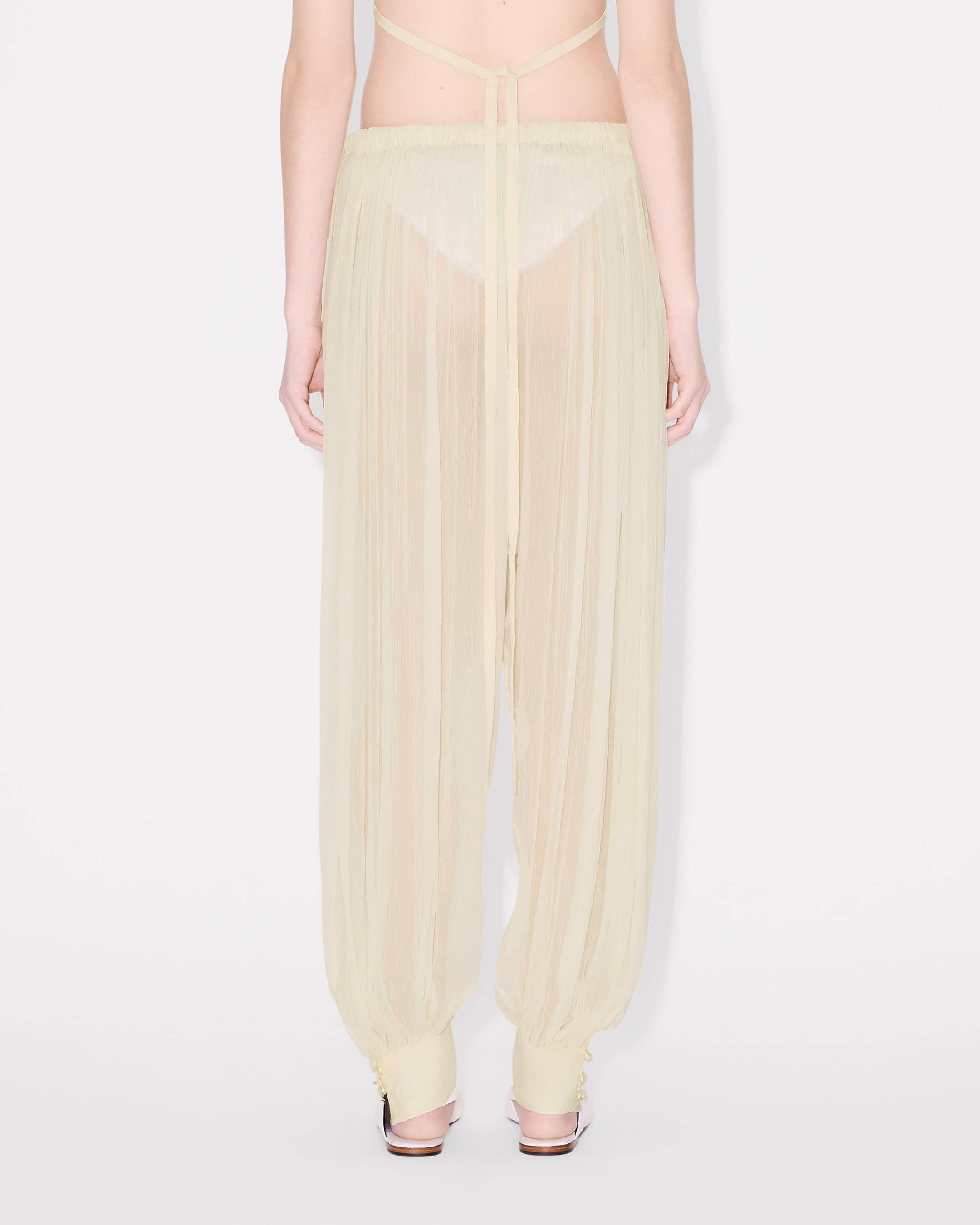 Balloon pants in transparent silk veil