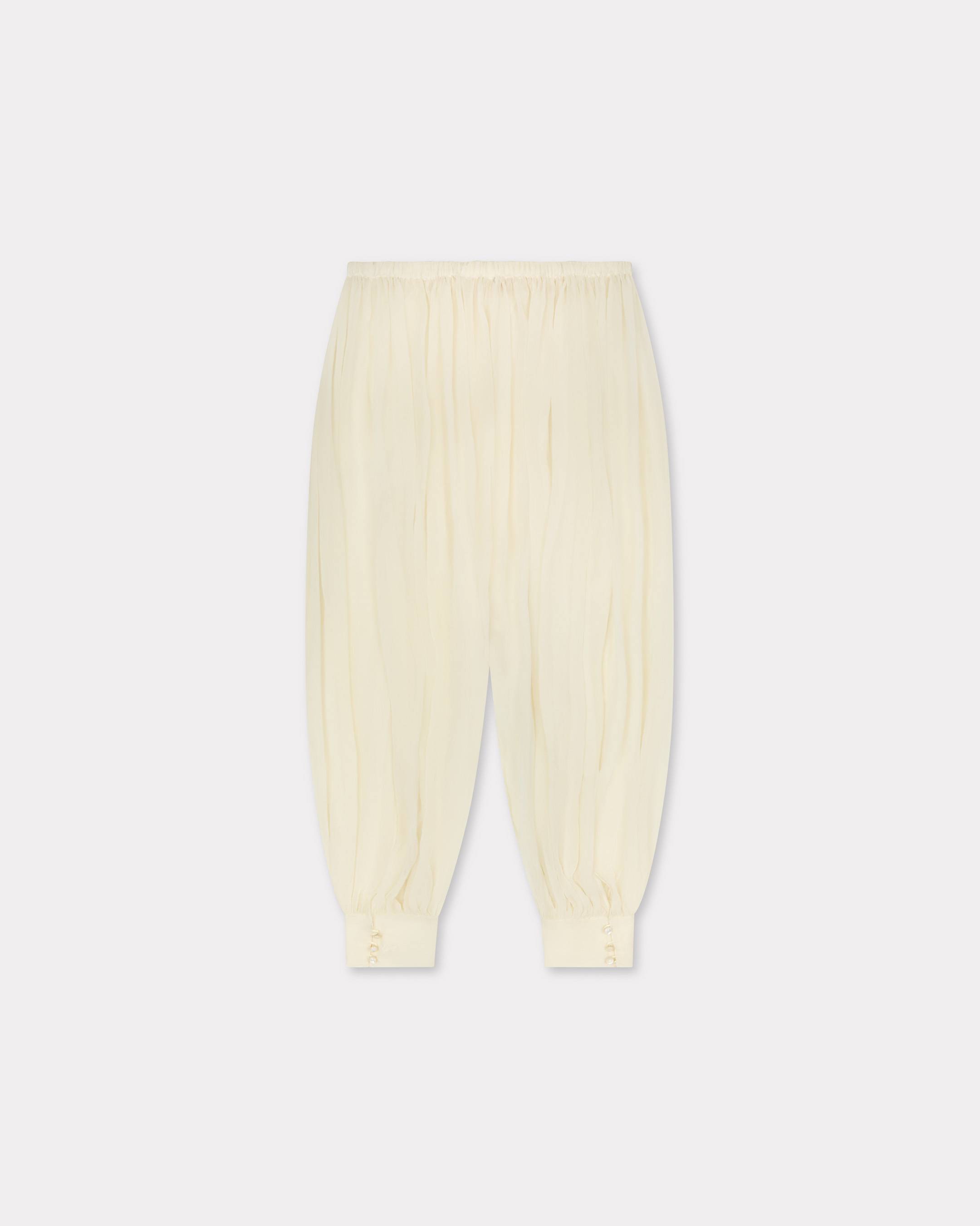 Balloon pants in transparent silk veil