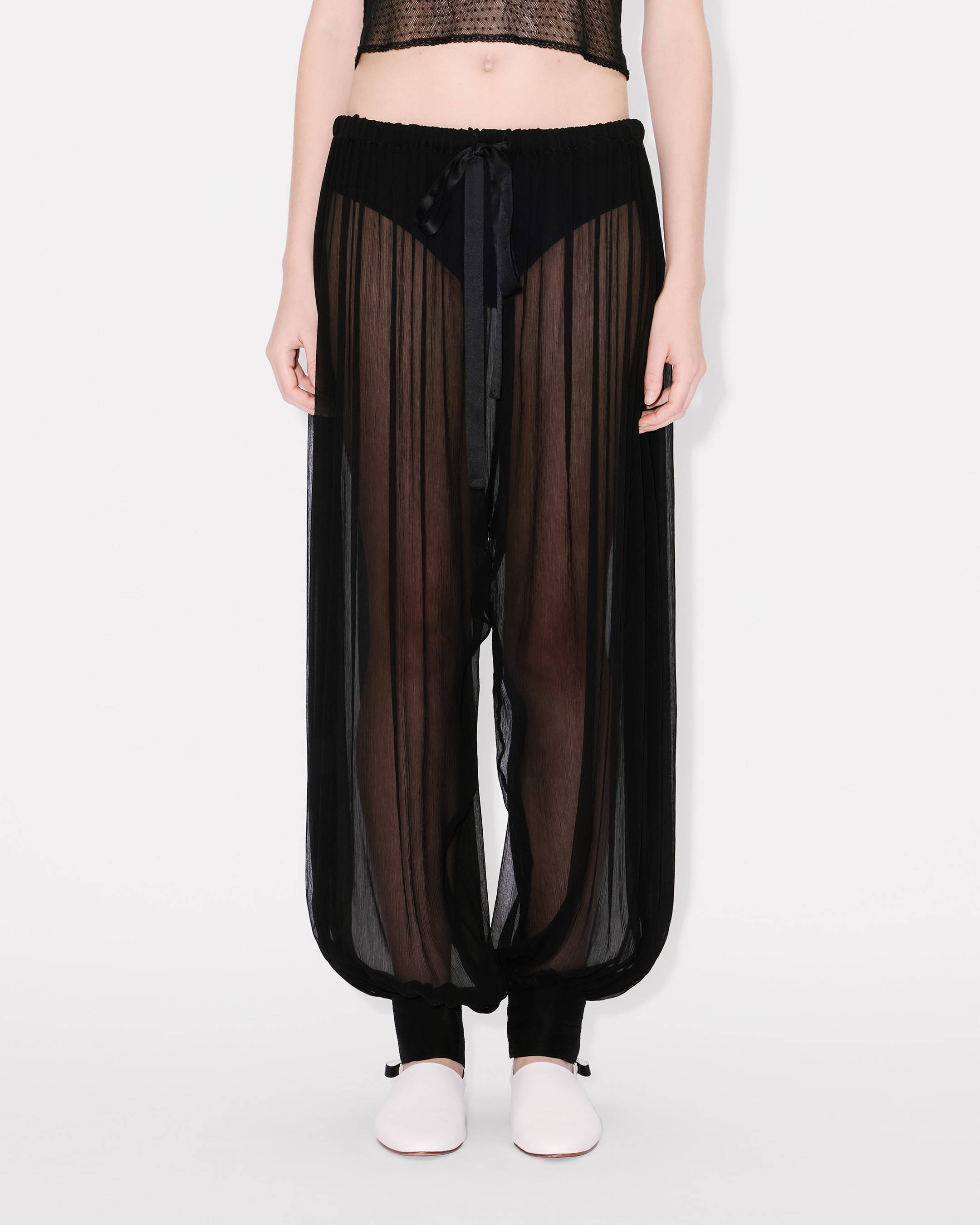 Balloon pants in transparent silk veil