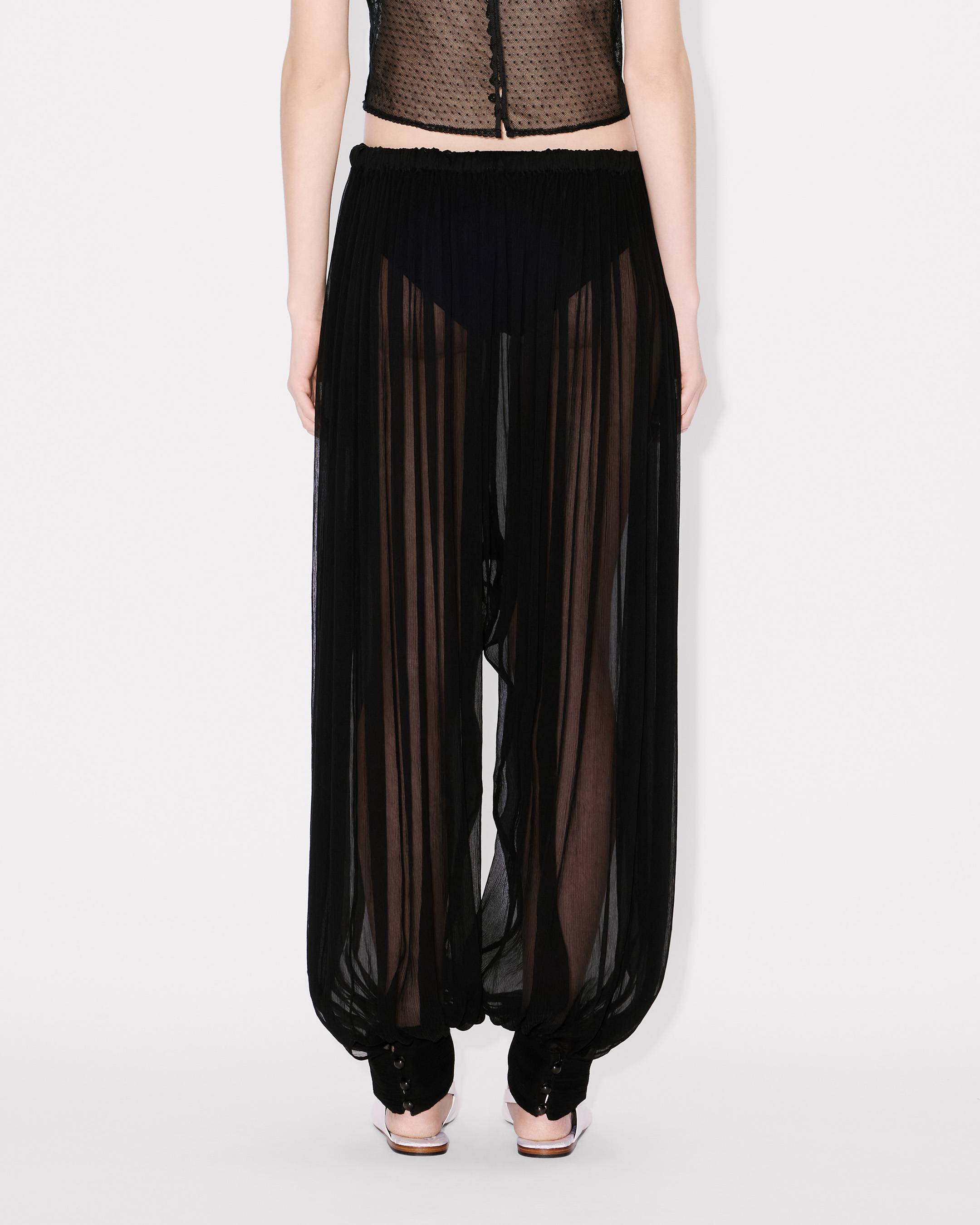 Balloon pants in transparent silk veil