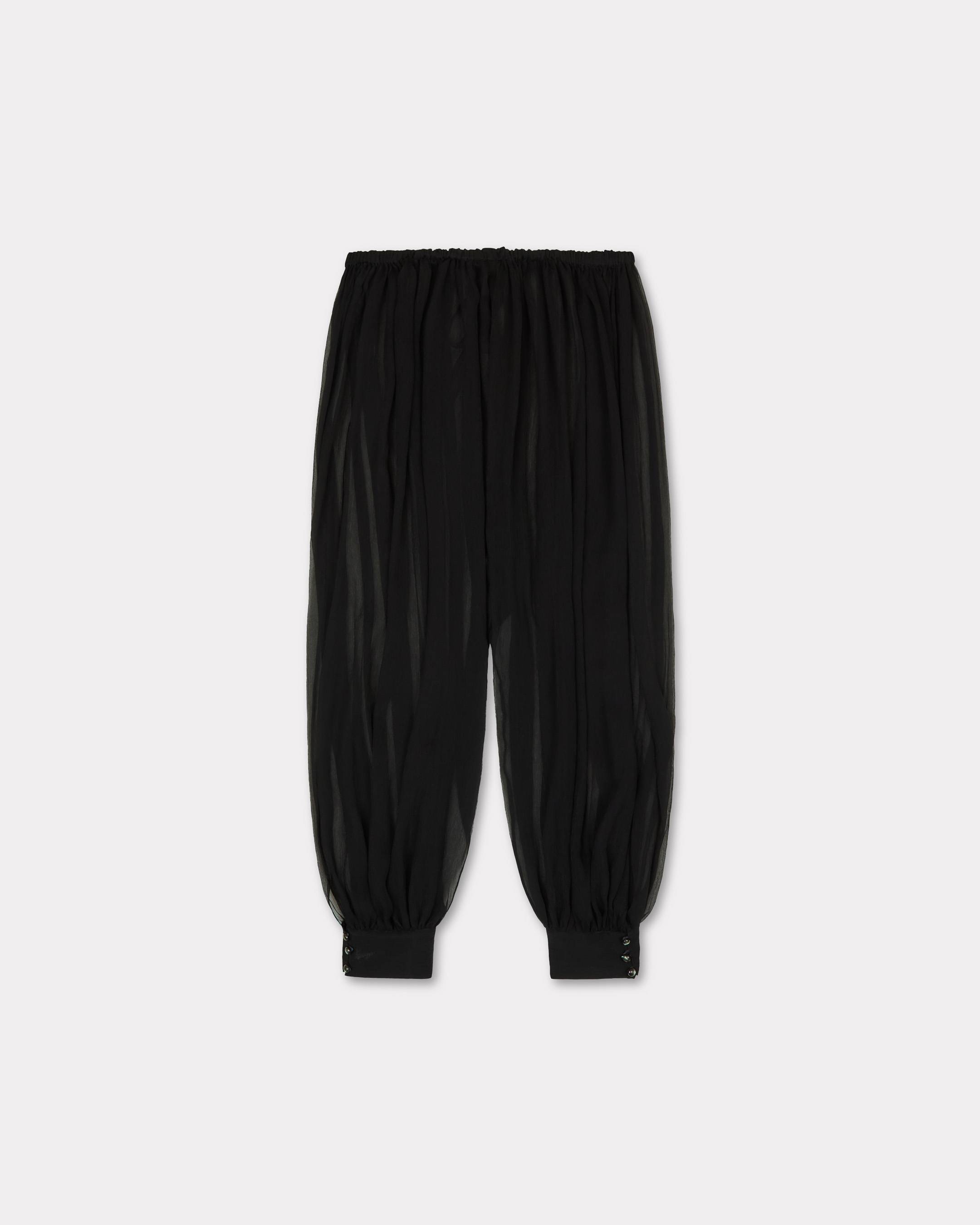Balloon pants in transparent silk veil