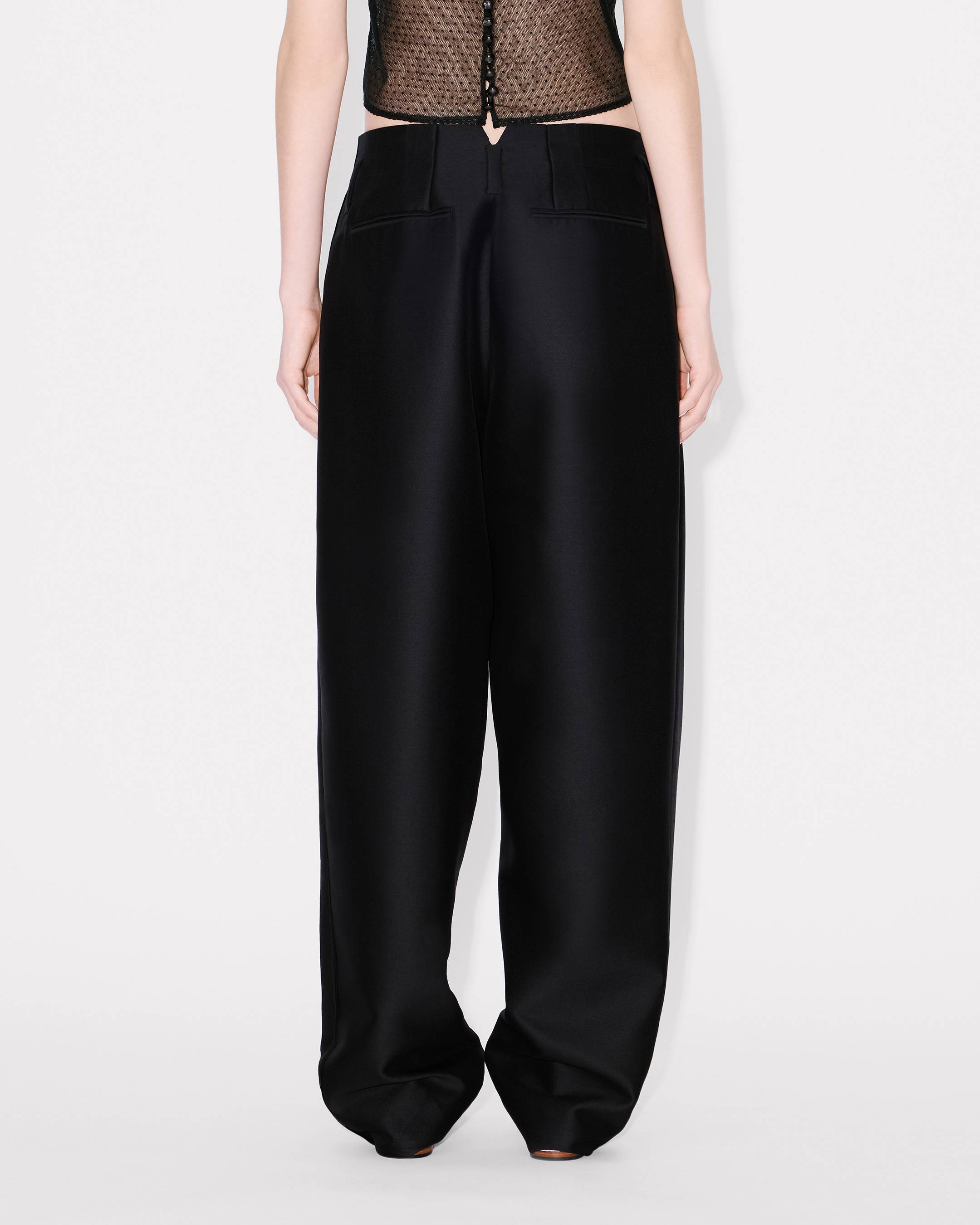 Tailored plaited pants in virgin wool and silk