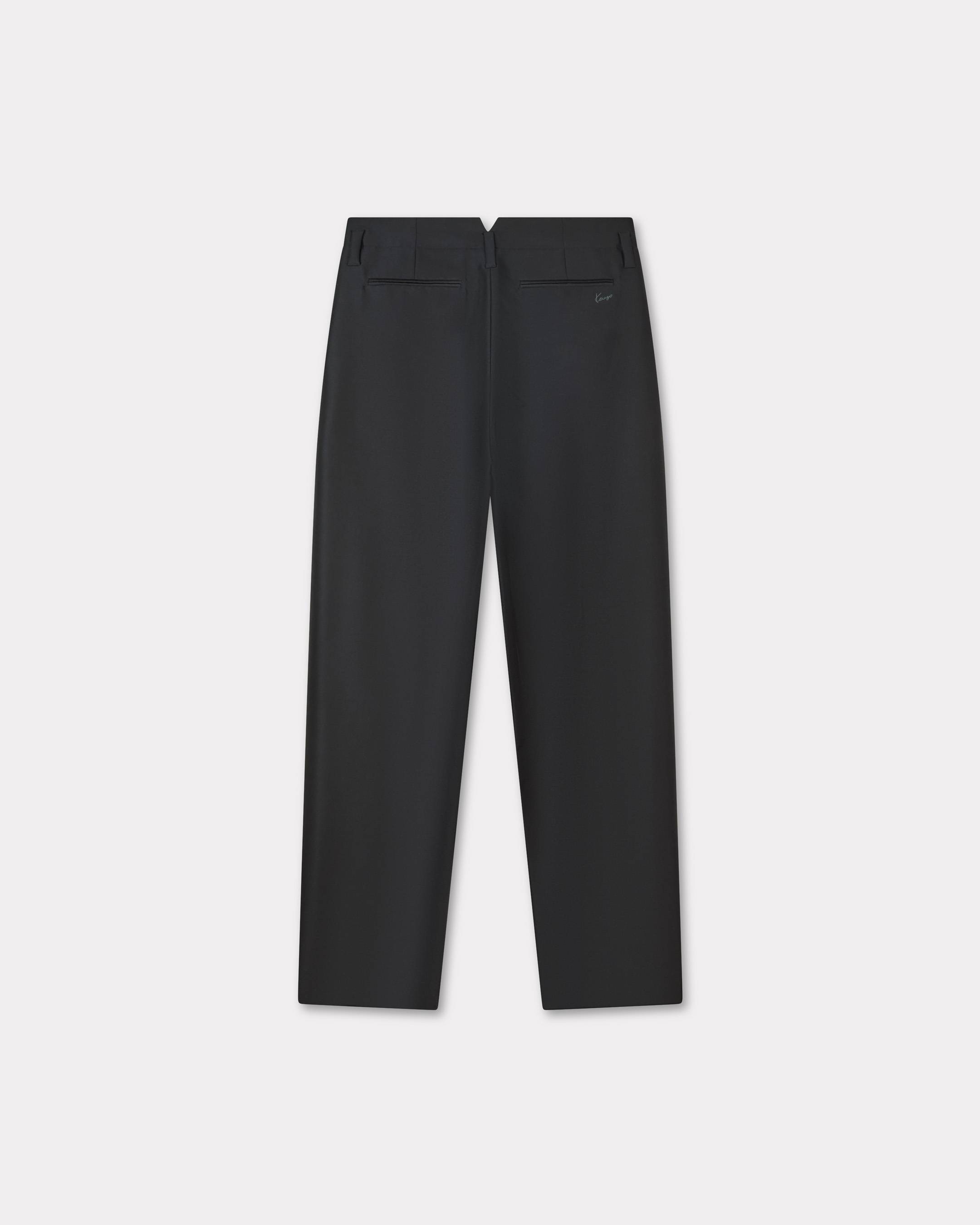 Tailored plaited pants in virgin wool and silk