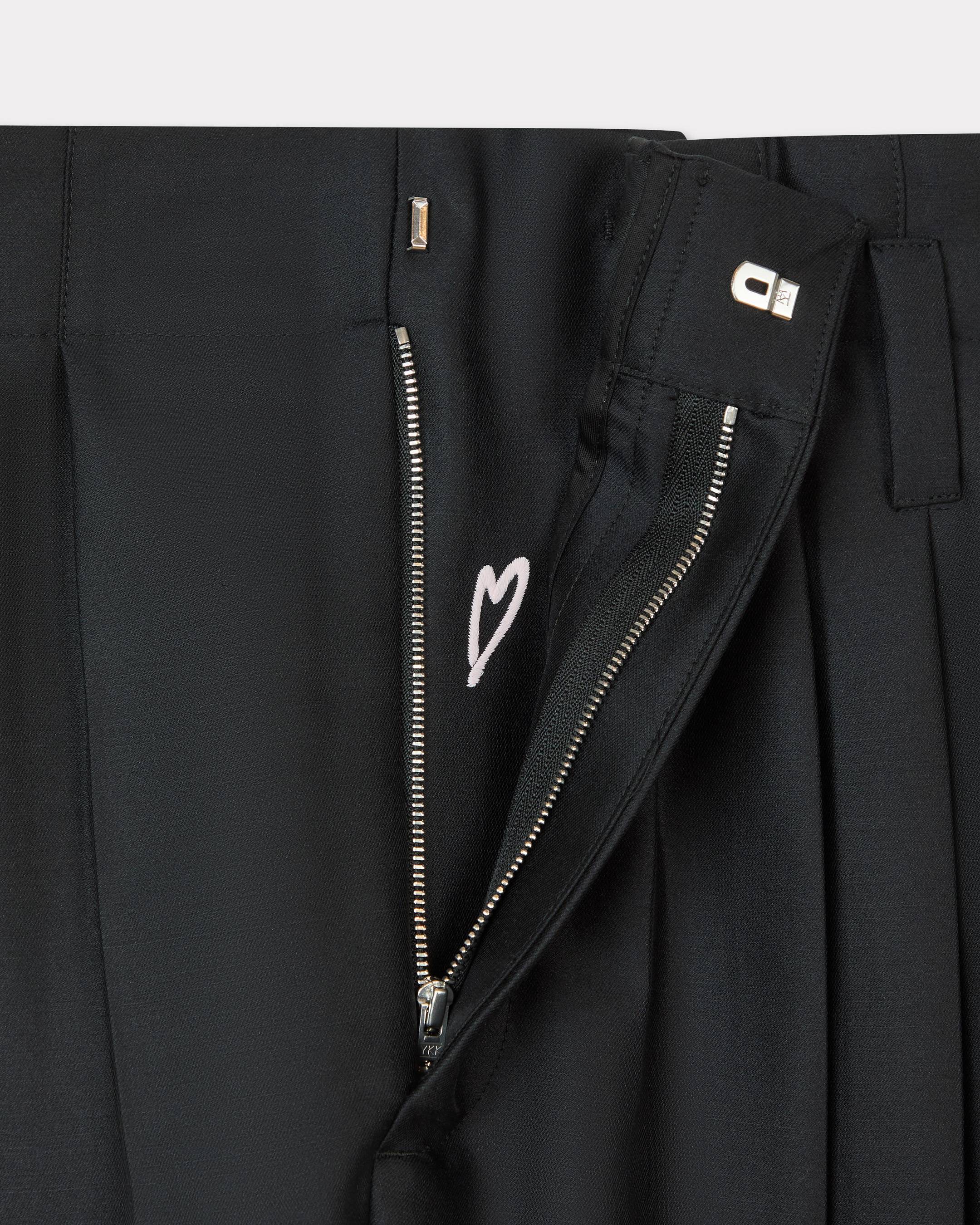 Tailored plaited pants in virgin wool and silk