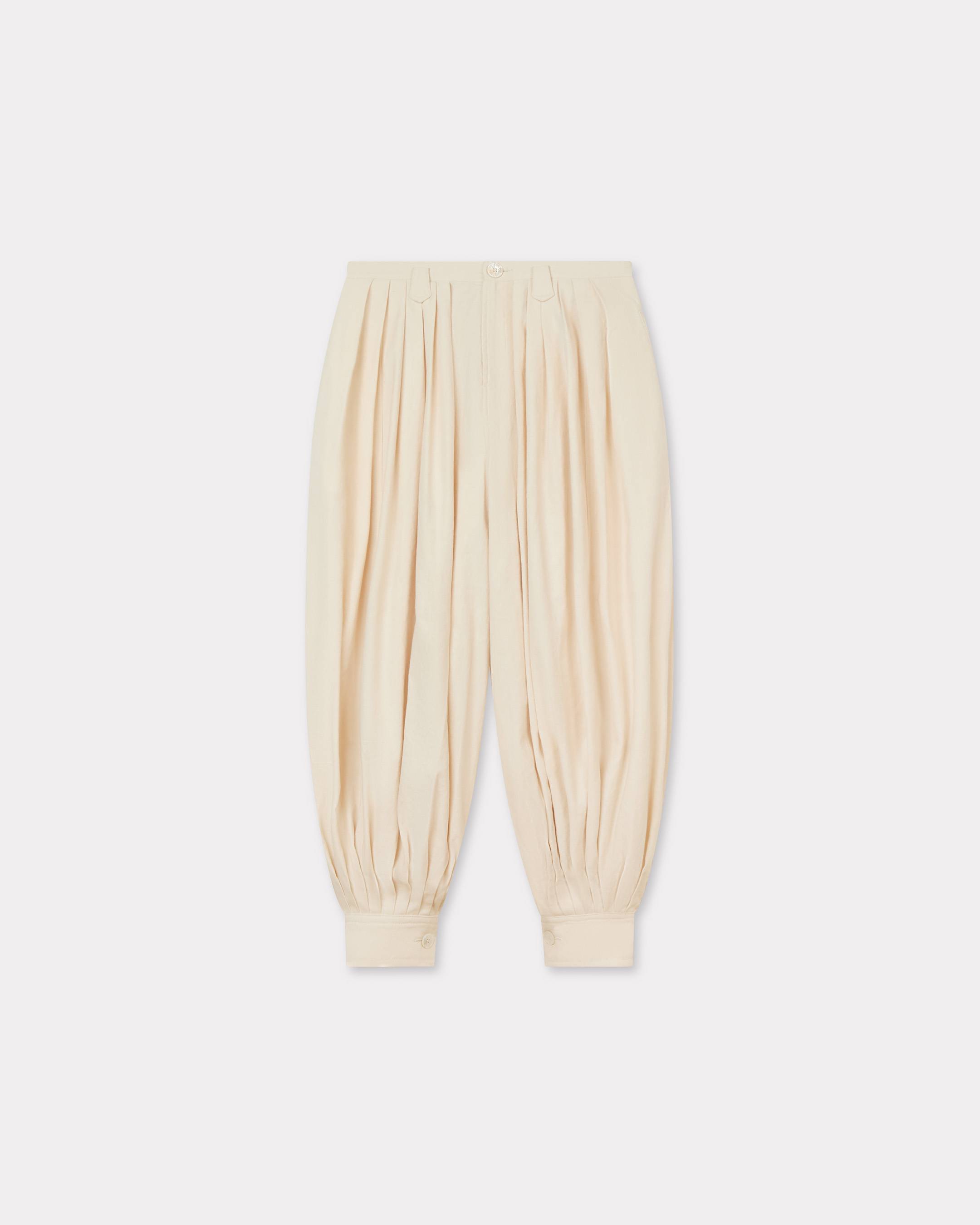 KENZO Balloon Pants , Woman, Ecru, Size 42, Cotton