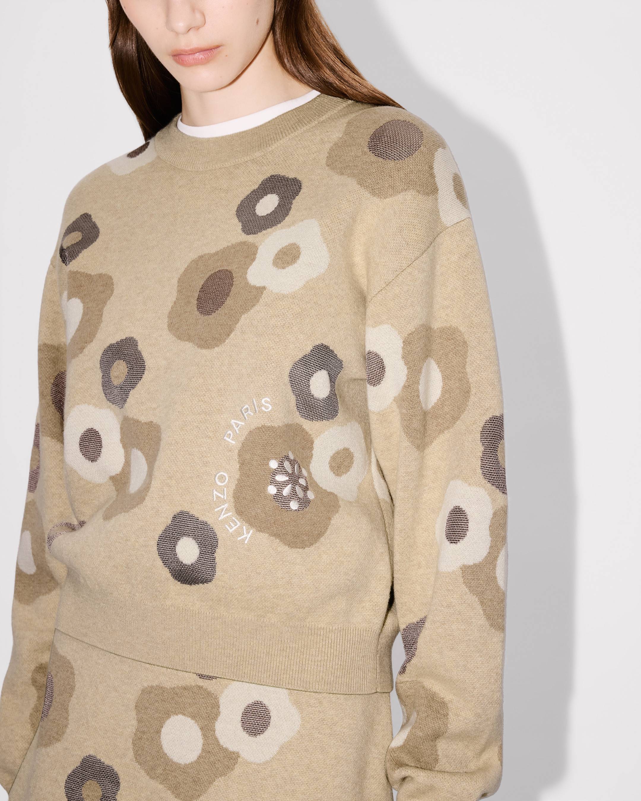 Pull brodé 'Hana Dots' en mélange de laine et coton