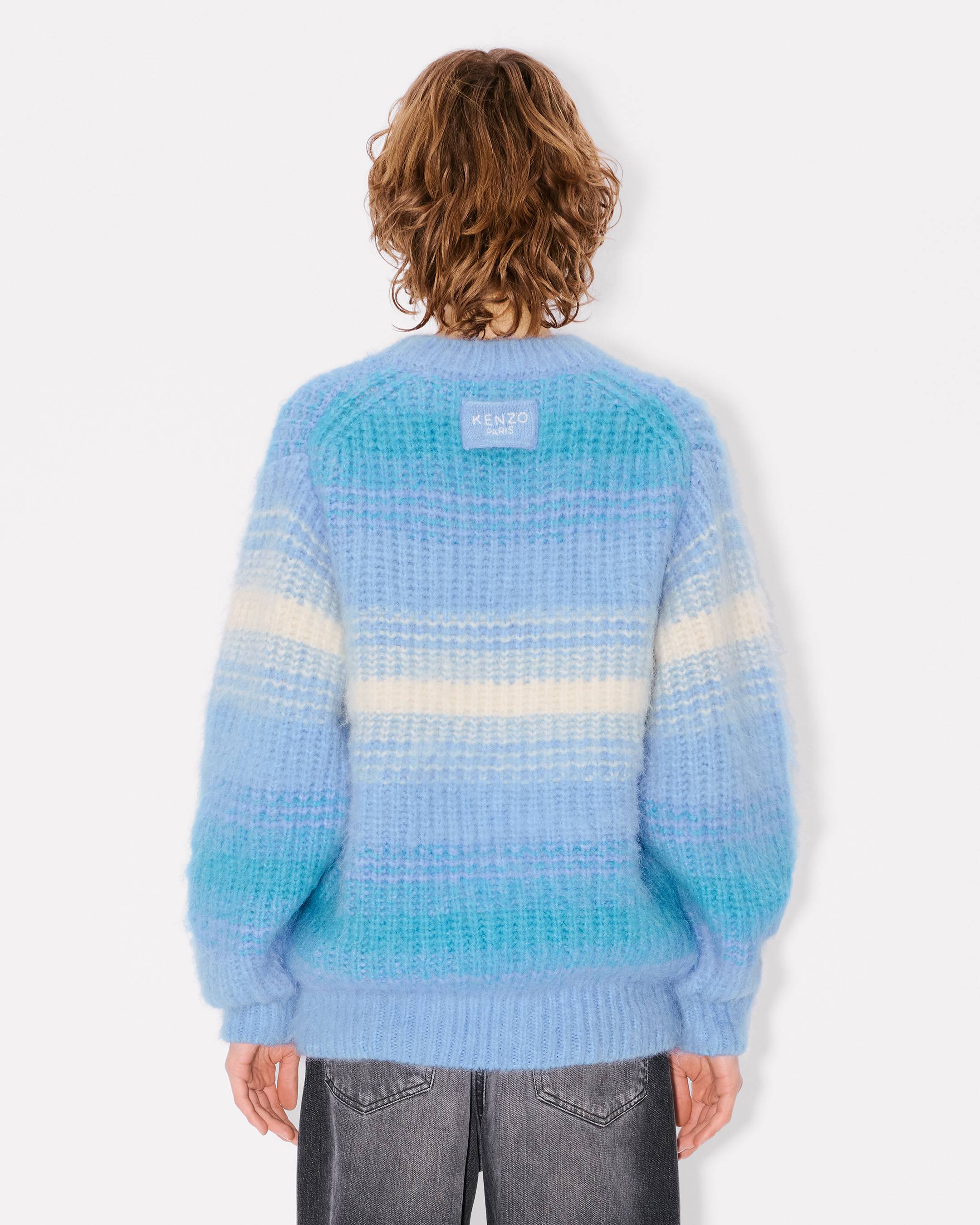 'KENZO Speed Stripe' hairy knitted jumper in mixed alpaca wool