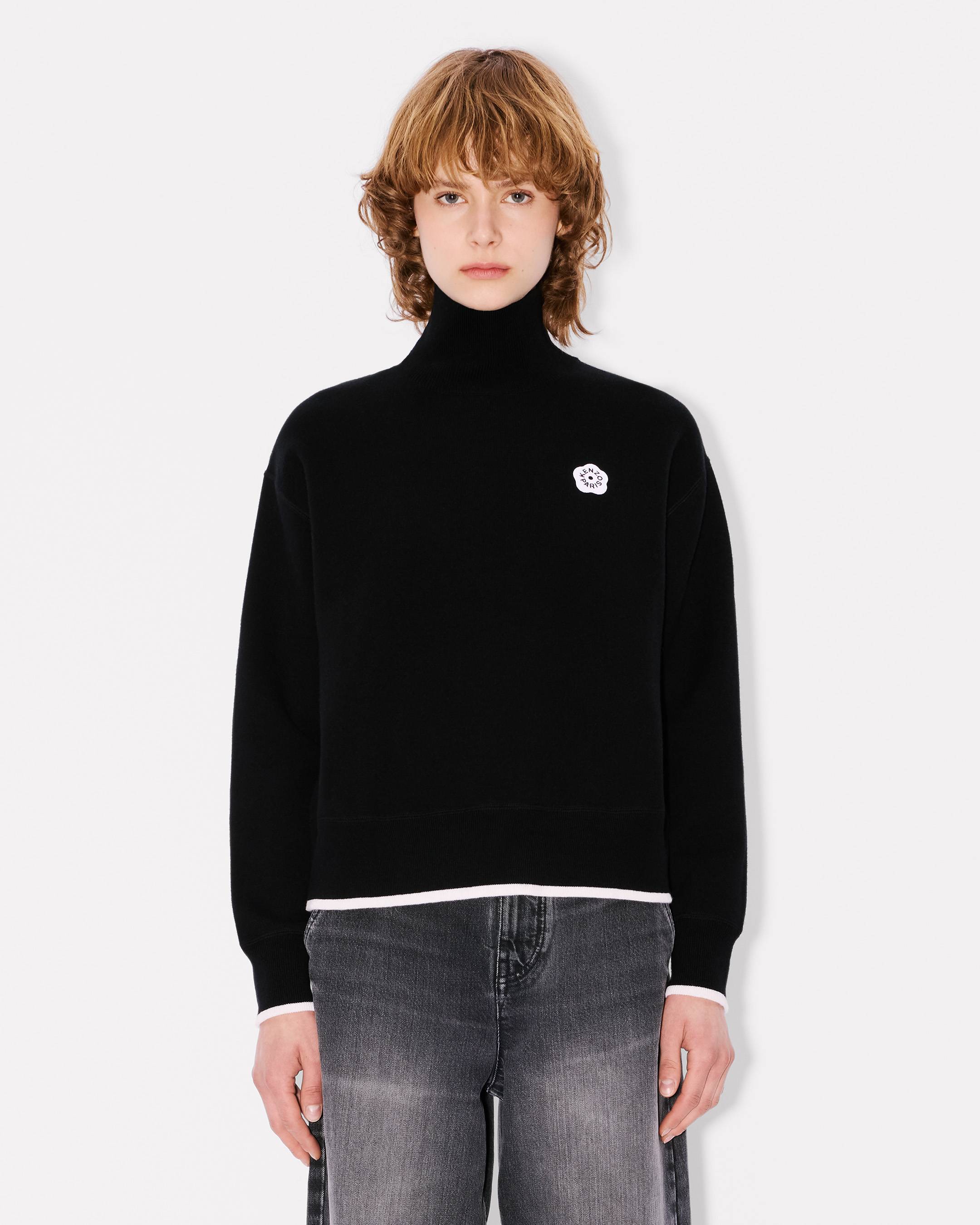 'Boke Flower 2.0' embroidered high neck jumper in cotton wool