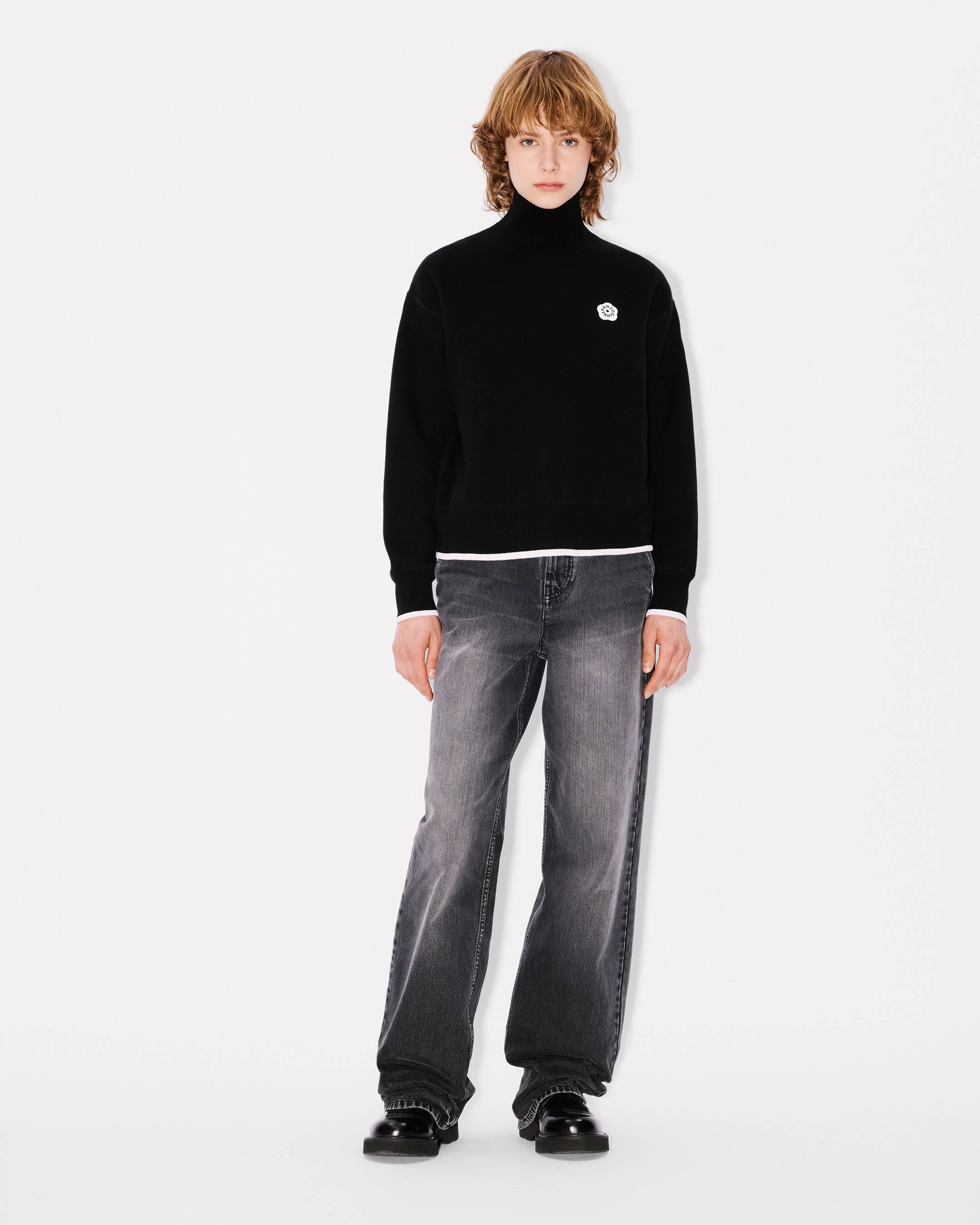 'Boke Flower 2.0' embroidered high neck jumper in cotton wool