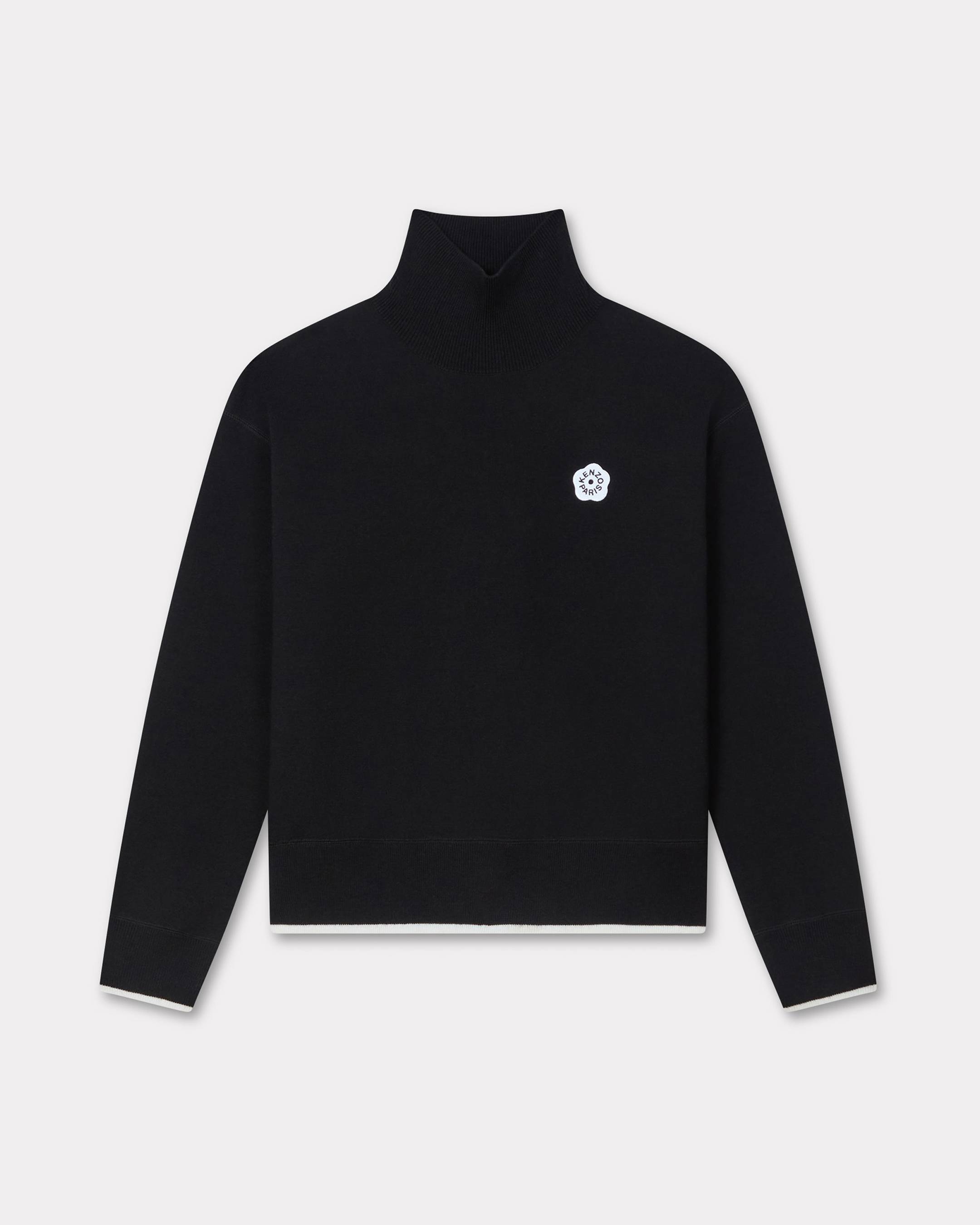 KENZO 'Boke Flower 2.0' Embroidered High Neck Sweater Wool, Woman, Black, Size Xl,