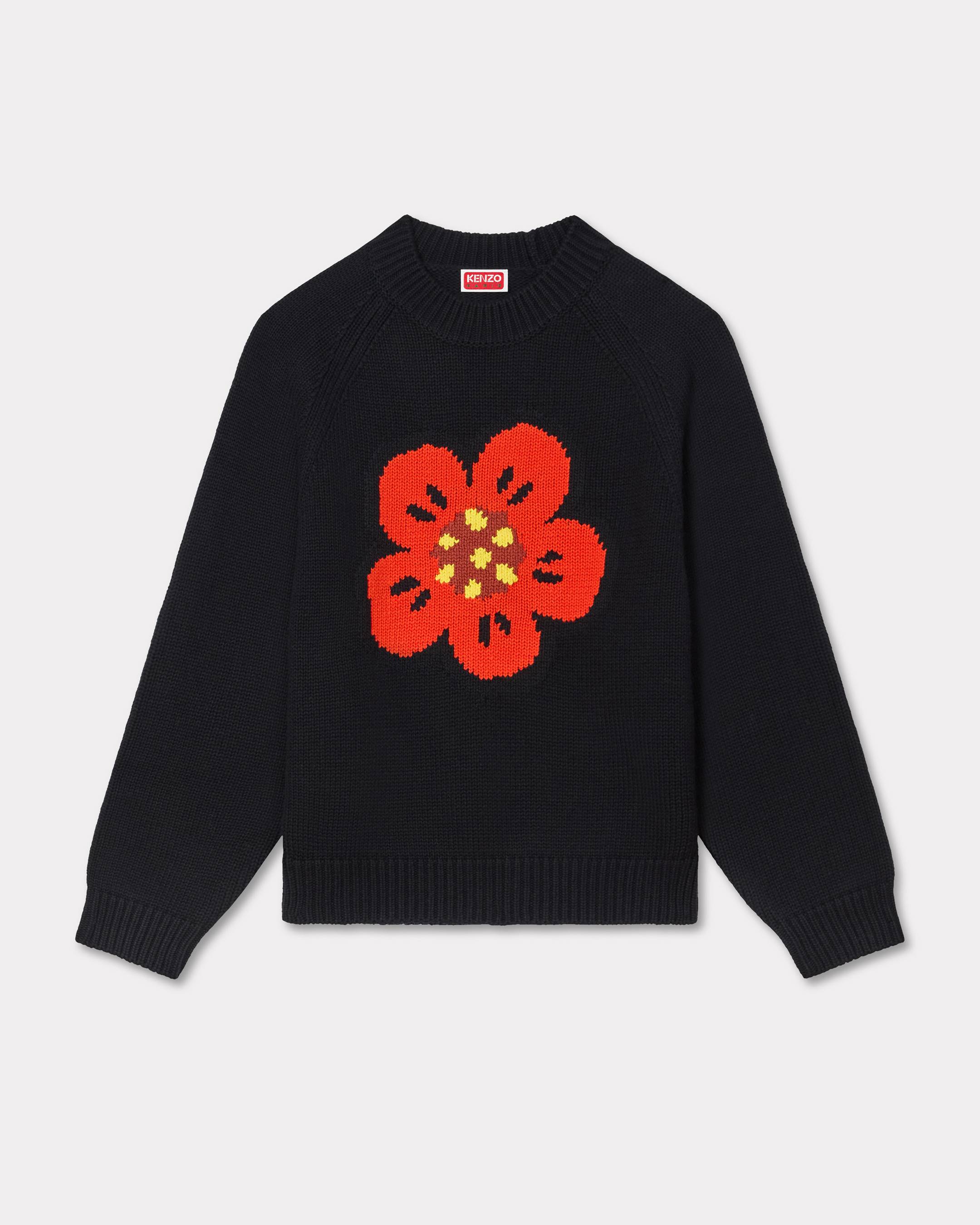 KENZO 'Boke Flower' Jumper In Cotton Wool Black Womens - Size Xl