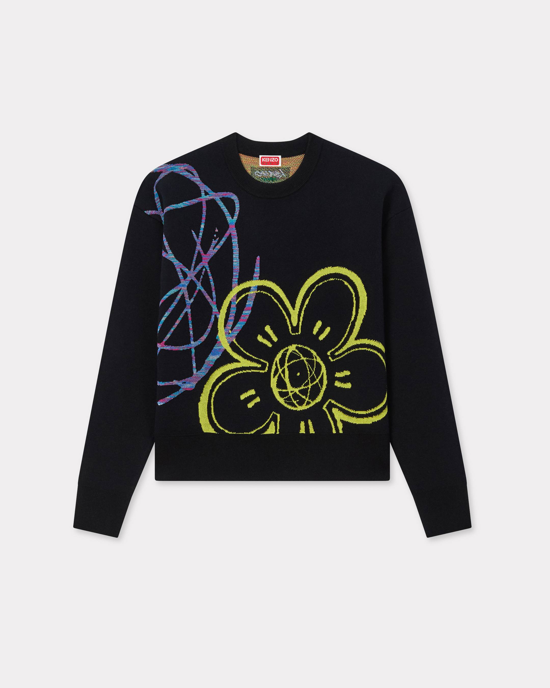 KENZO ' x Futura 2000' Sweater In Mixed Cotton Wool, Woman, Black, Size Xl,