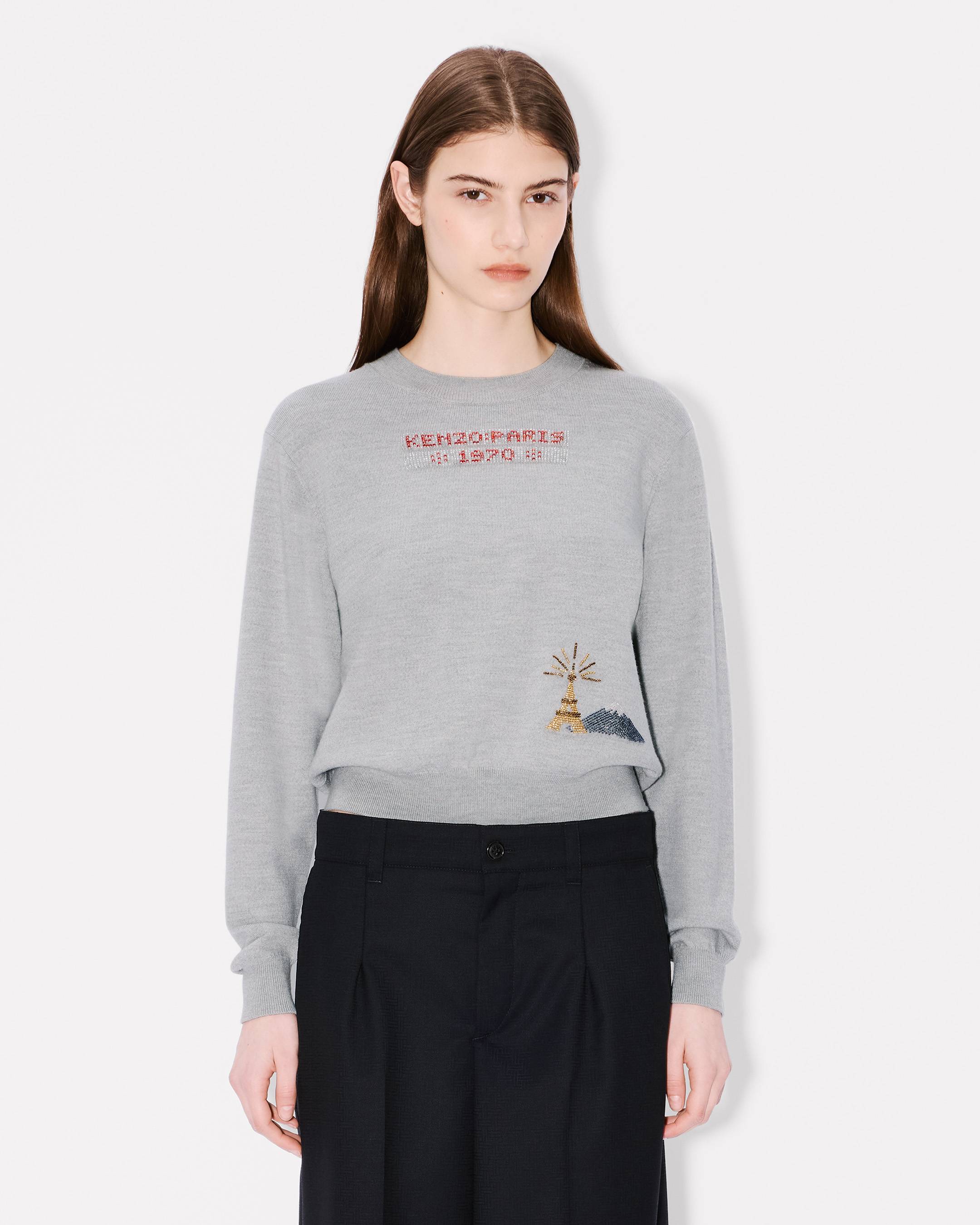 Beaded trimps jumper in light wool