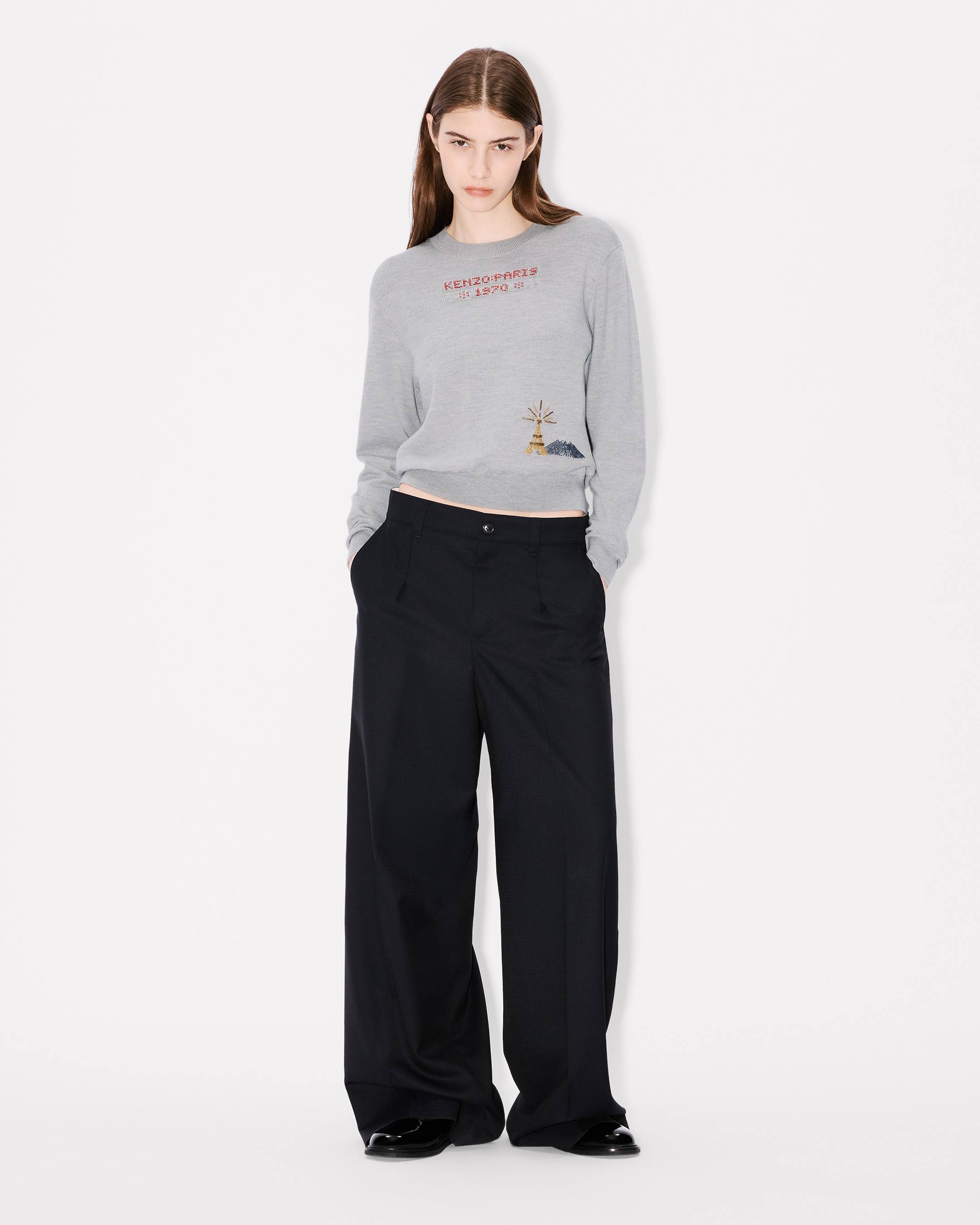 Beaded trimps jumper light wool