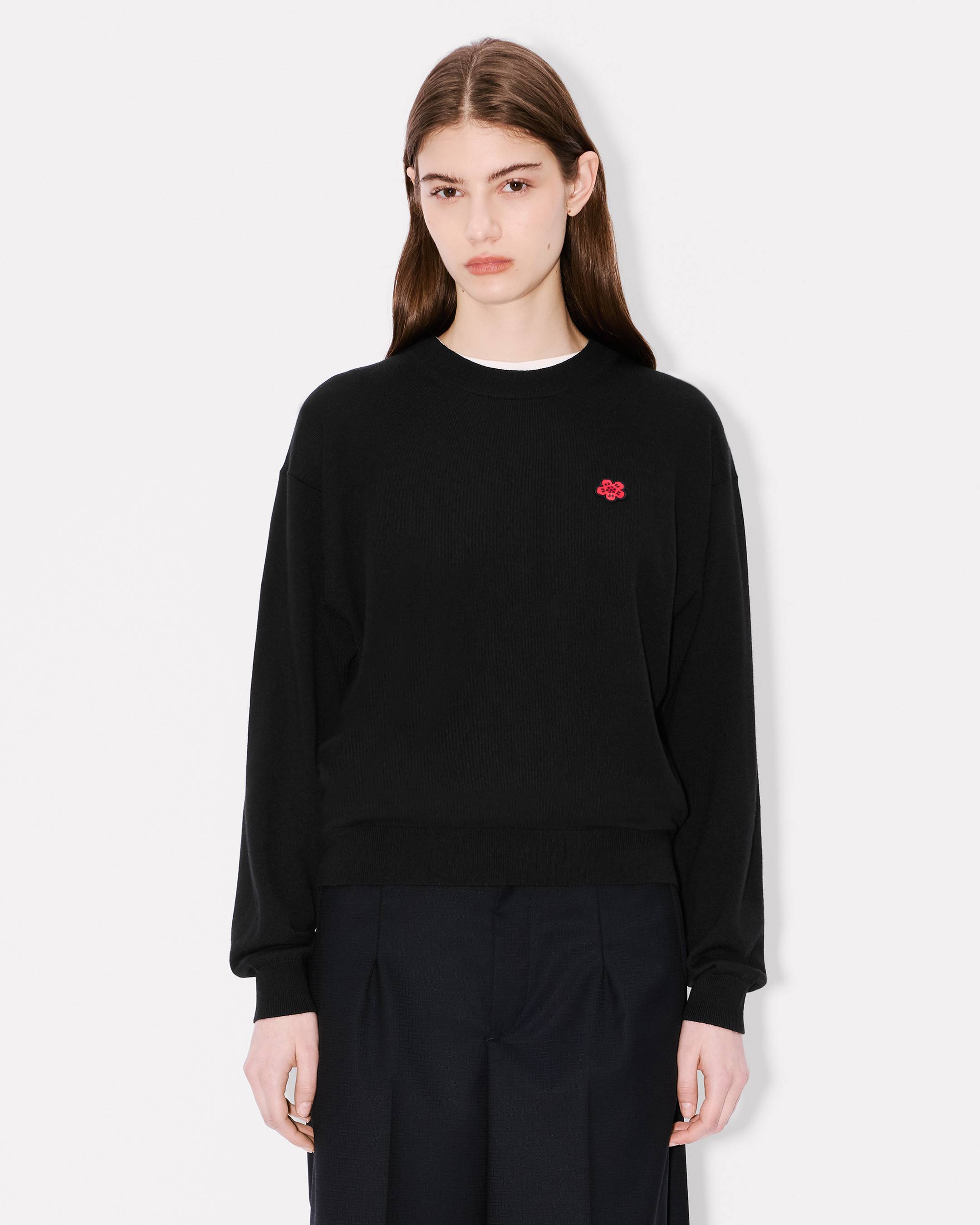Pull brodé 'Boke Flower' en laine mérinos