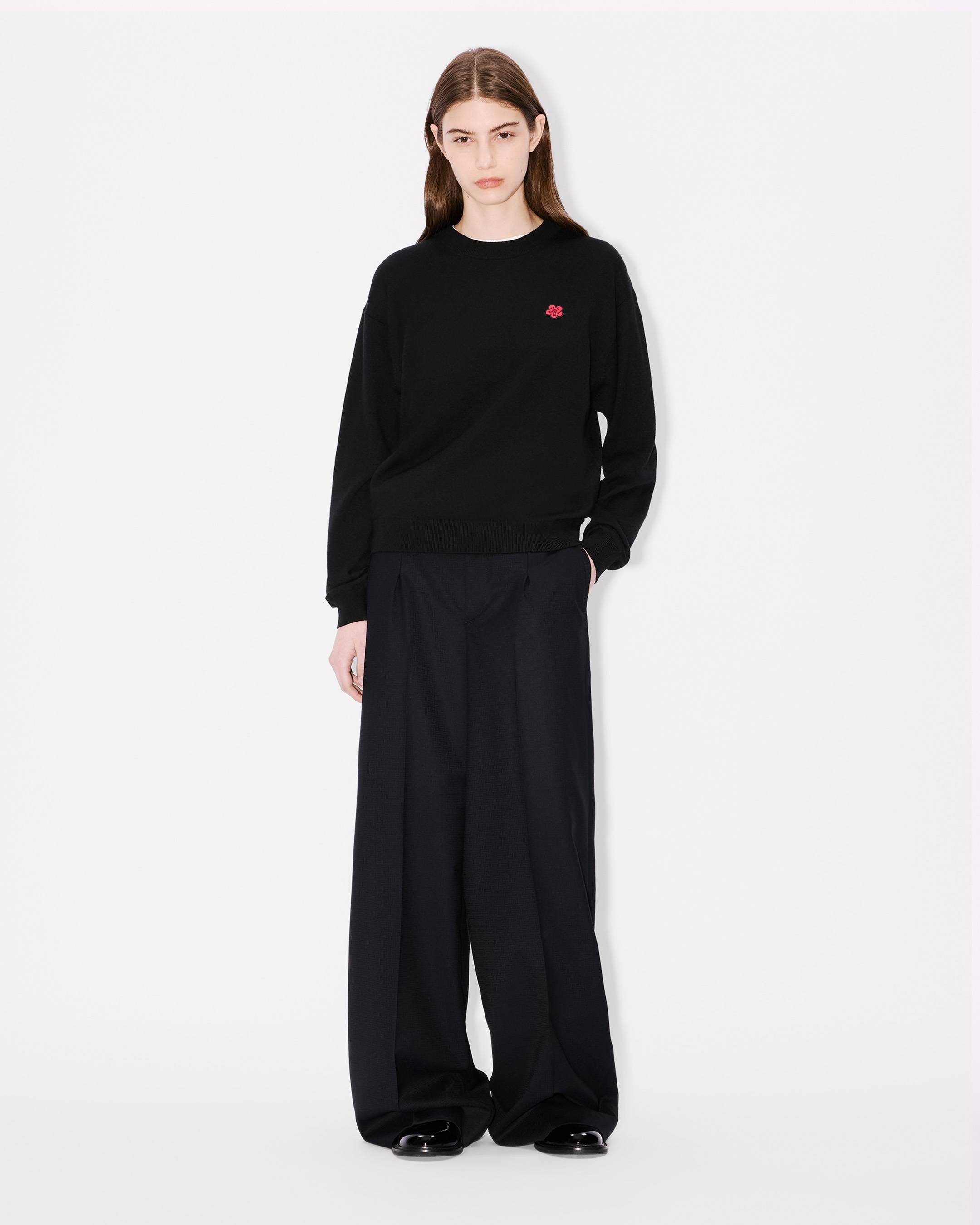 Pull brodé 'Boke Flower' en laine mérinos