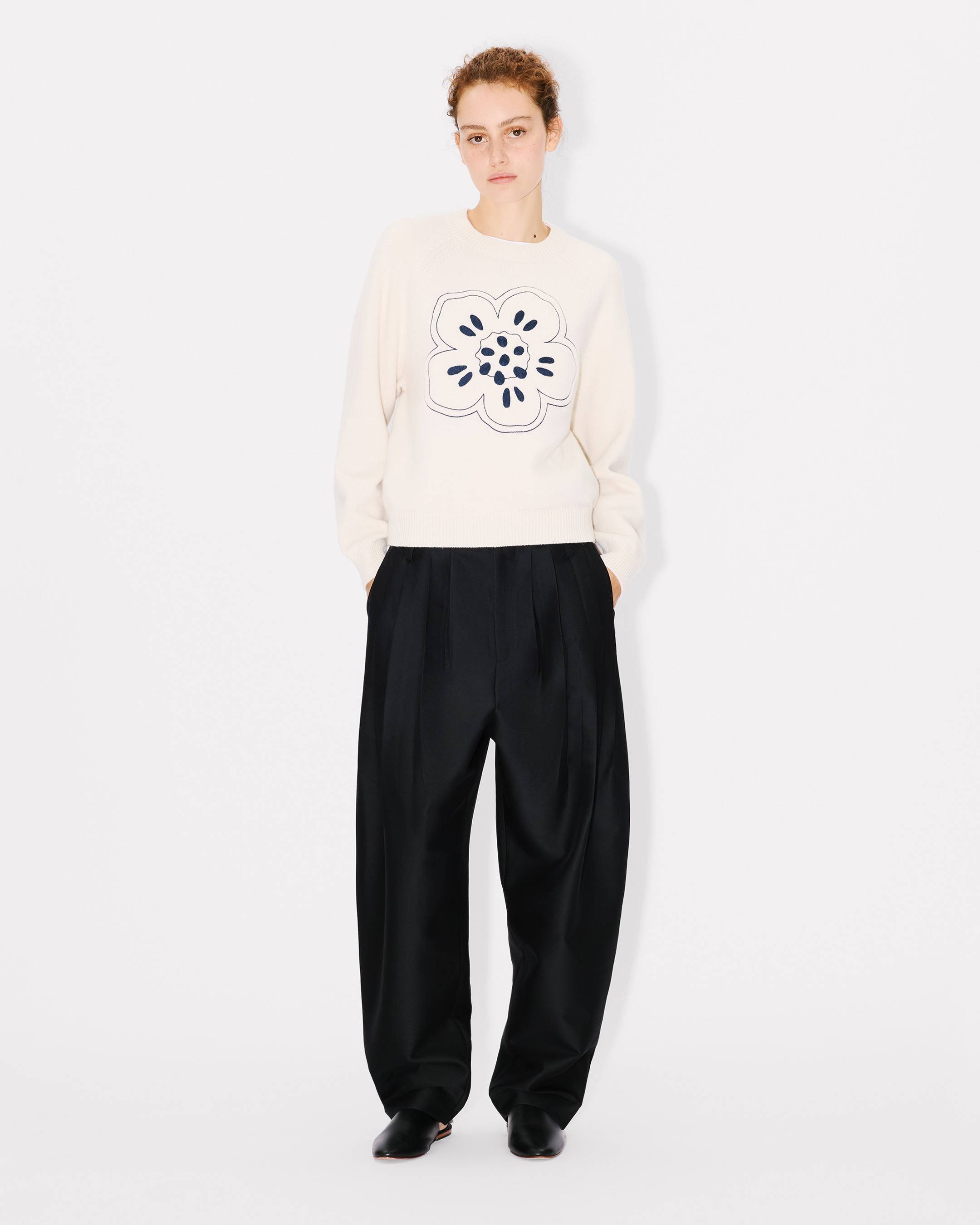 'Boke Flower' embroidered jumper in wool