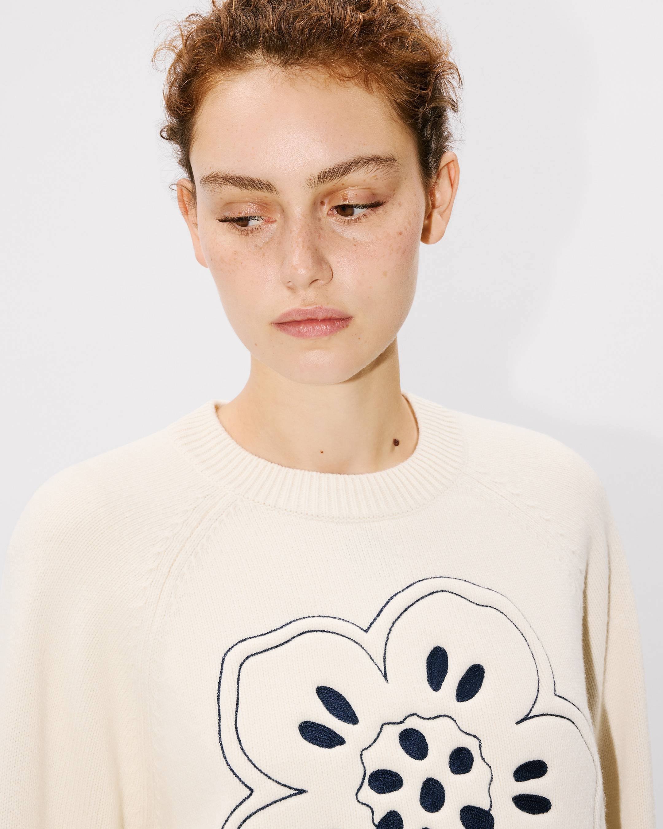 'Boke Flower' embroidered jumper in wool
