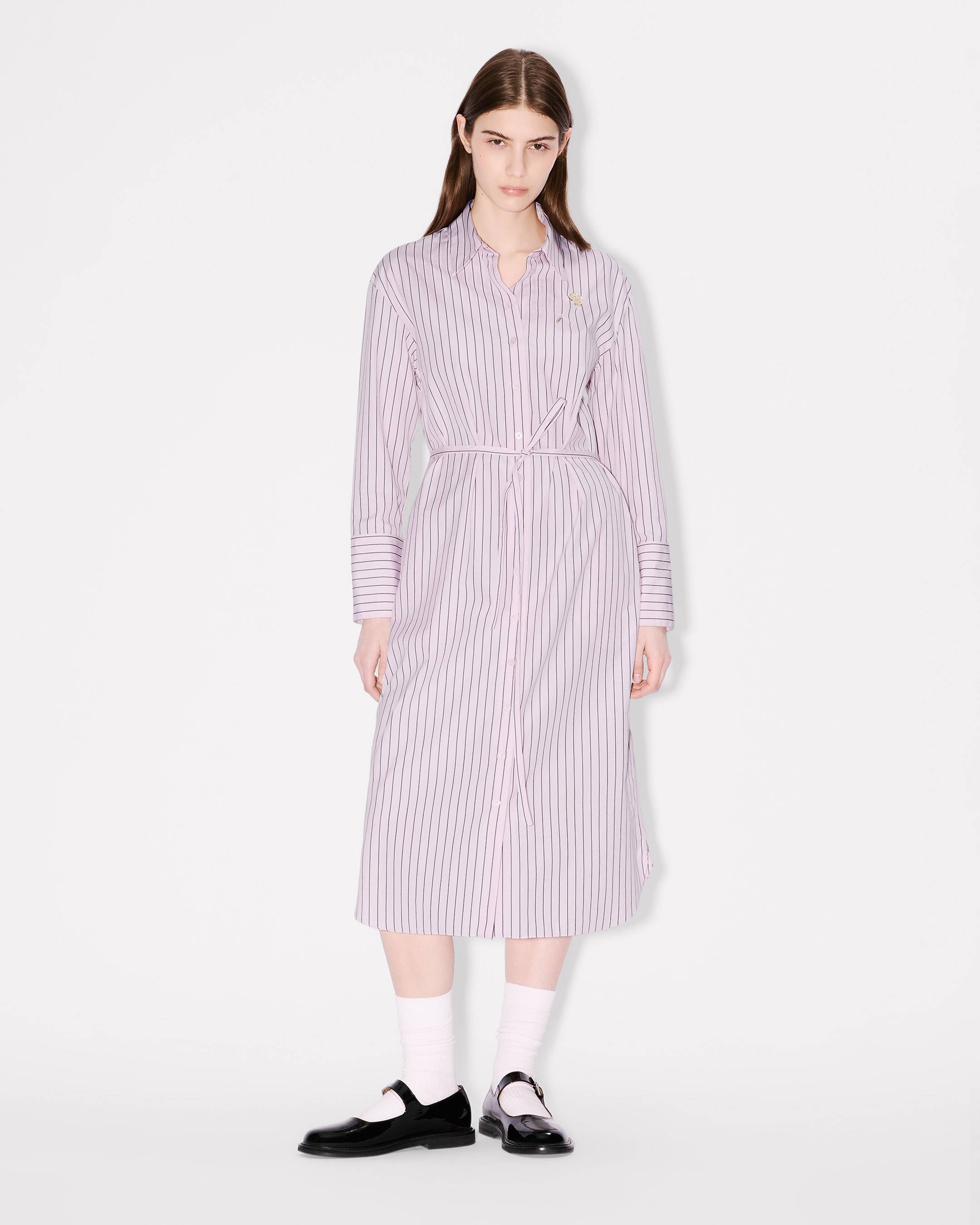 'Boke Flower' pin midi shirting dress in cotton poplin