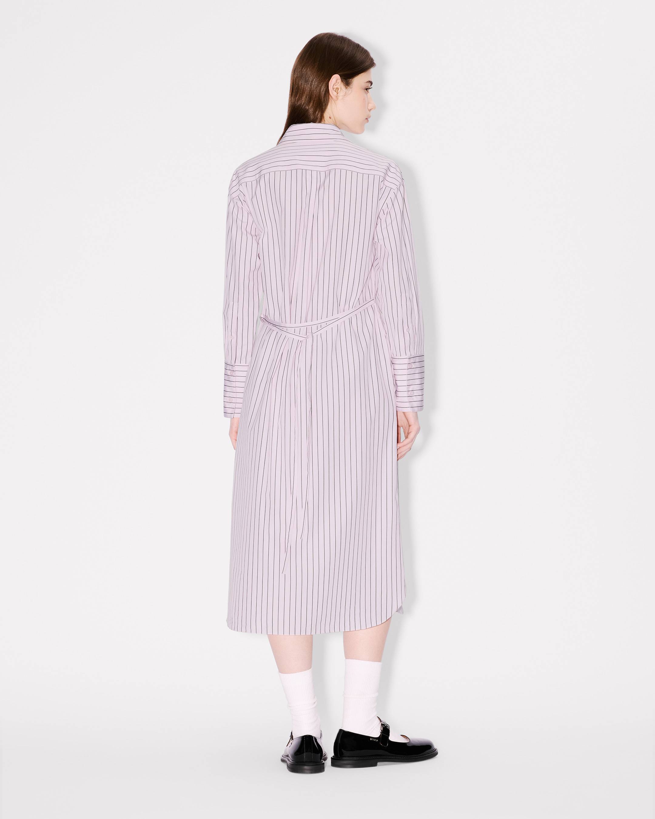 'Boke Flower' pin midi shirting dress in cotton poplin