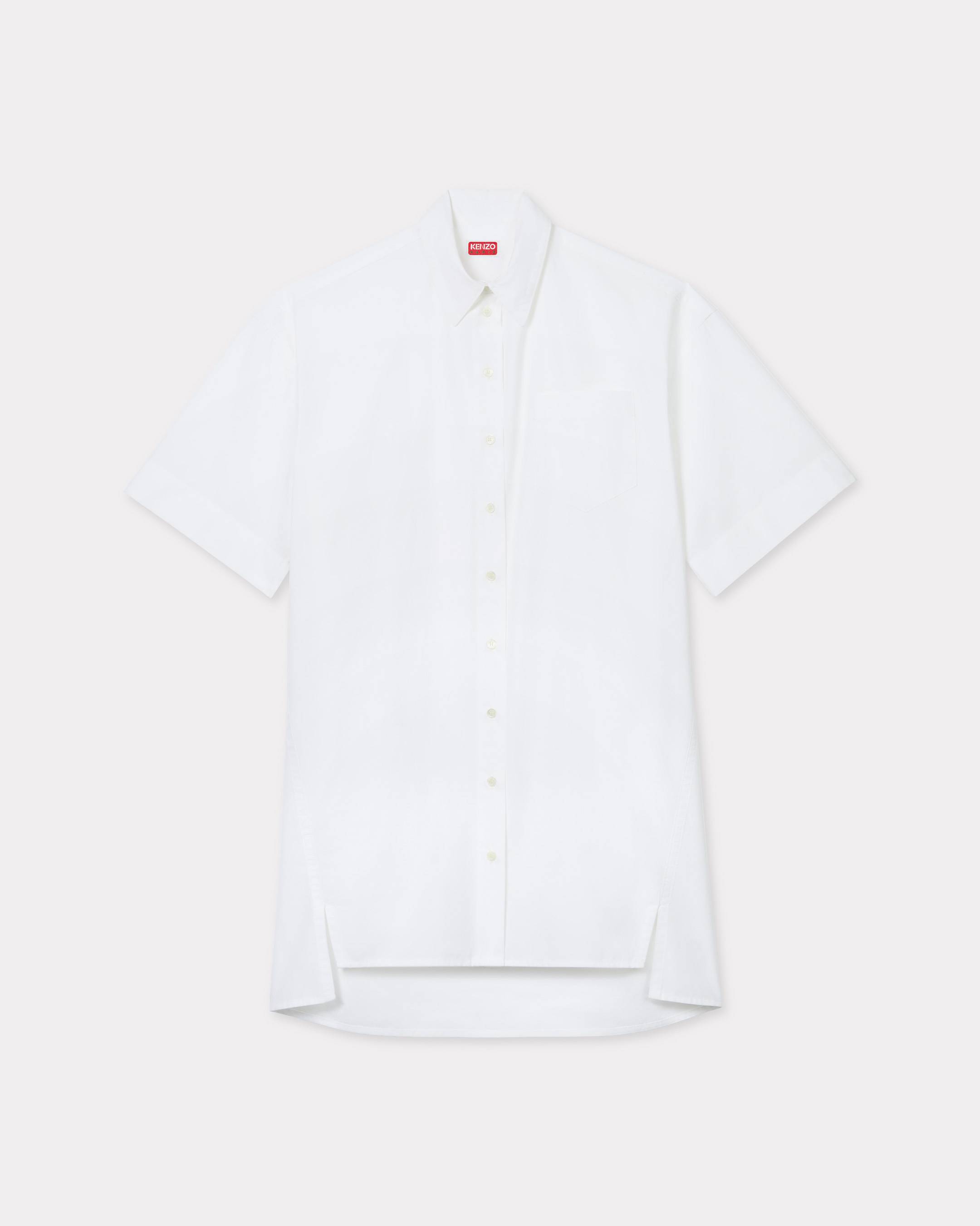 KENZO Cocoon Short Sleeve Dress In Cotton Poplin, White, Womens , Xs