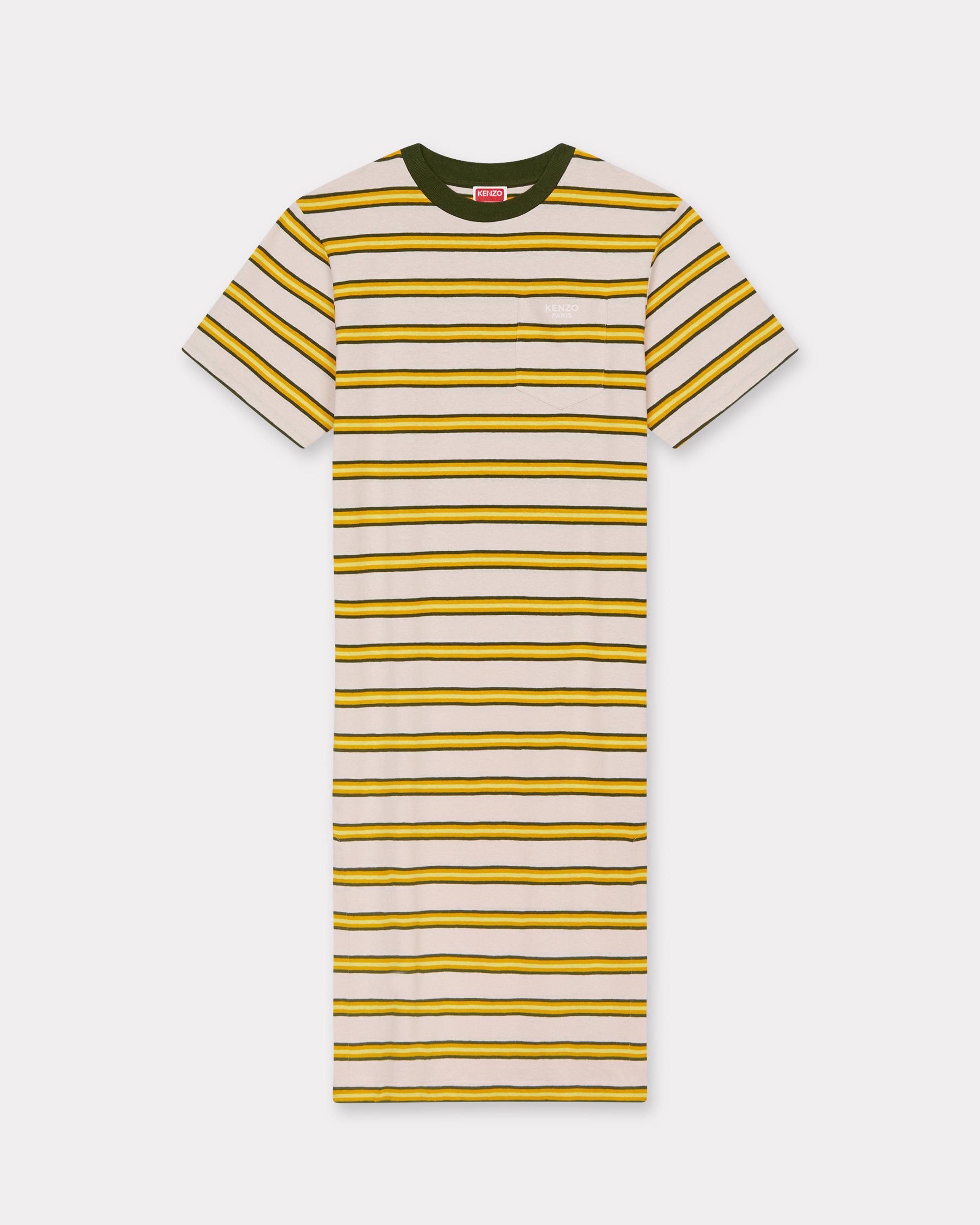 KENZO ' Coast Lines' Long T-shirt Dress Linen, Woman, Faded Pink, Size L,