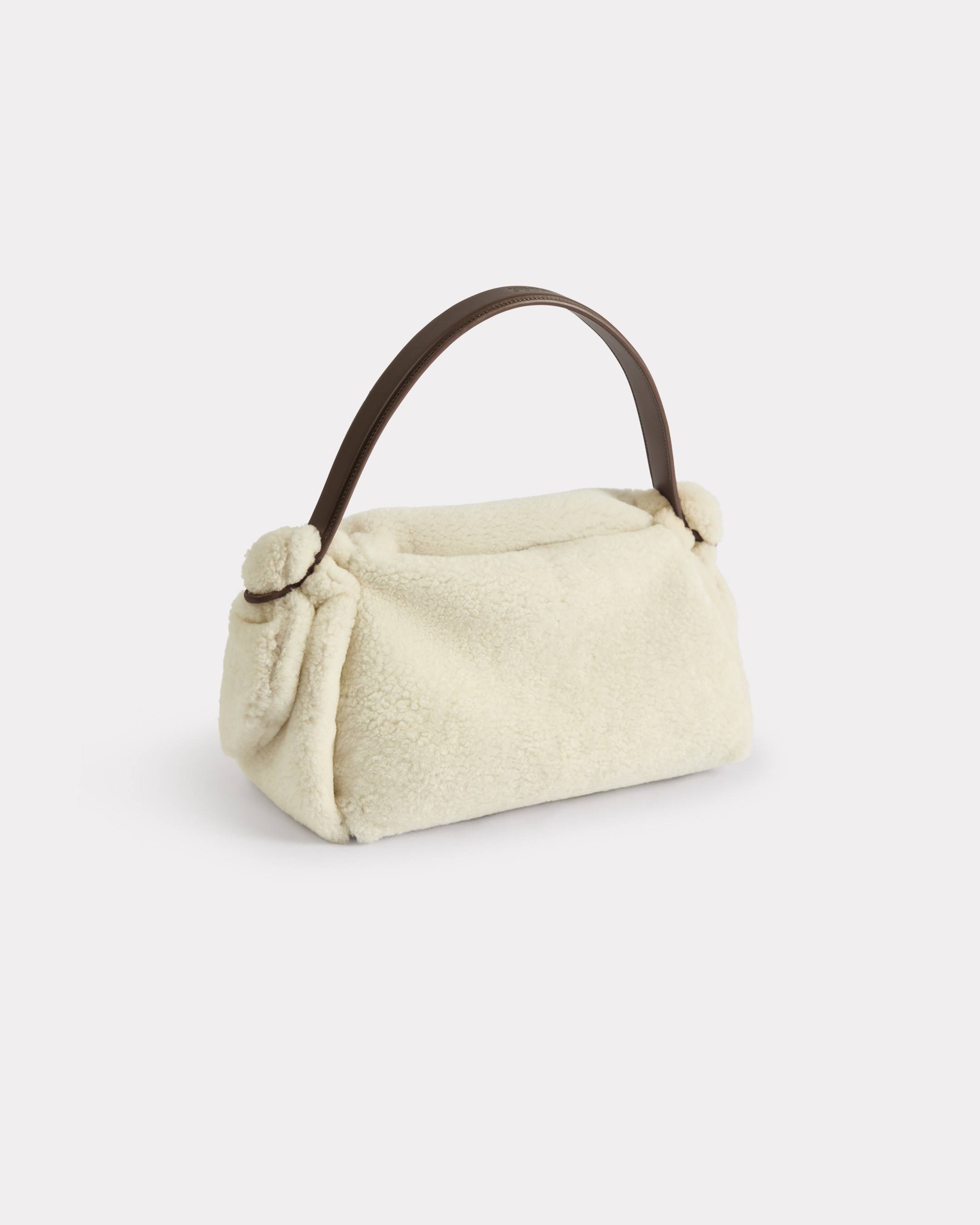 KENZO ' Furoshiki' Large Shoulder Bag In Sheepskin, Woman, Ecru, Size One, Leather