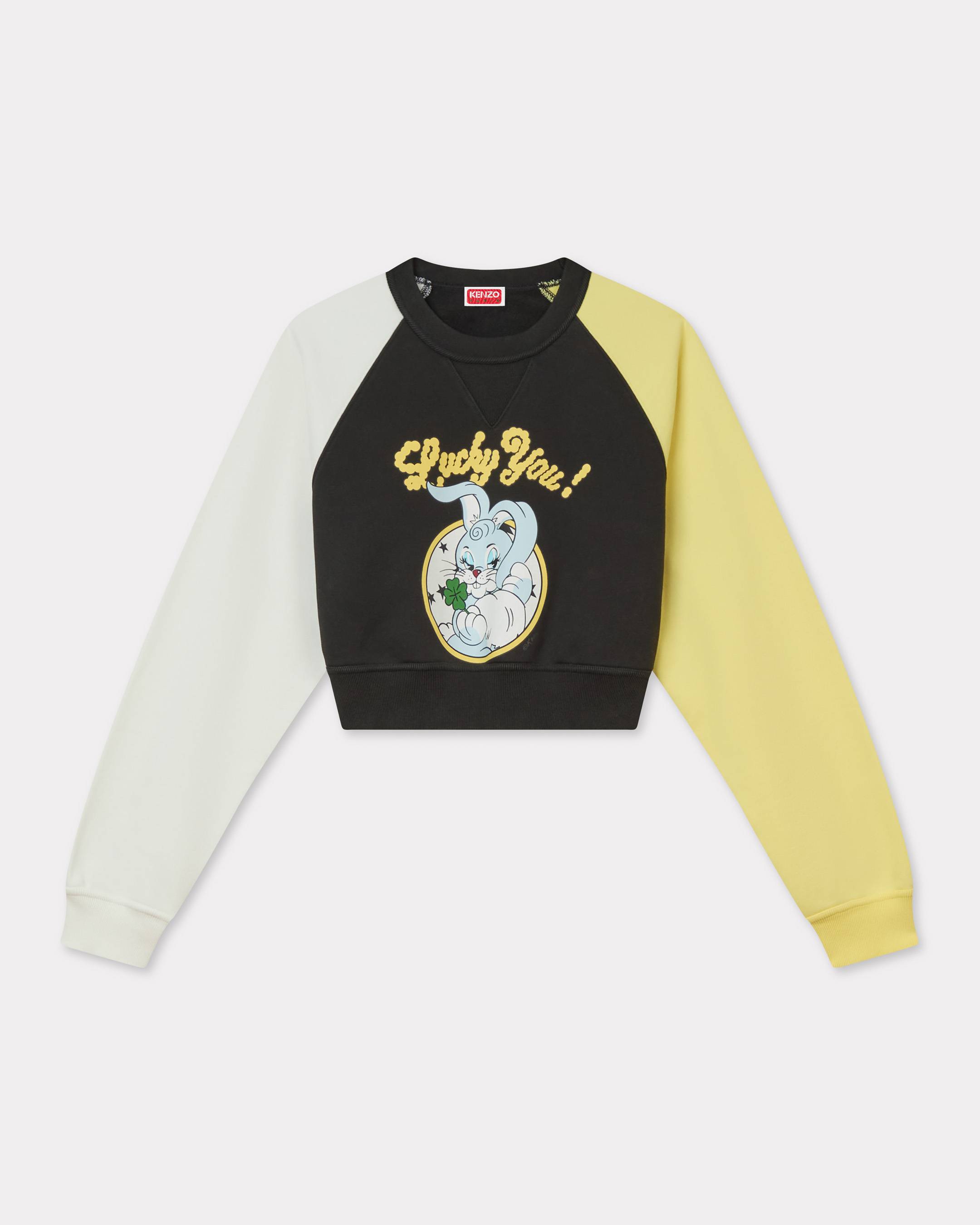 KENZO 'Kenzo Cartoon' Cropped Sweatshirt In Cotton Black - Womens Size Xl