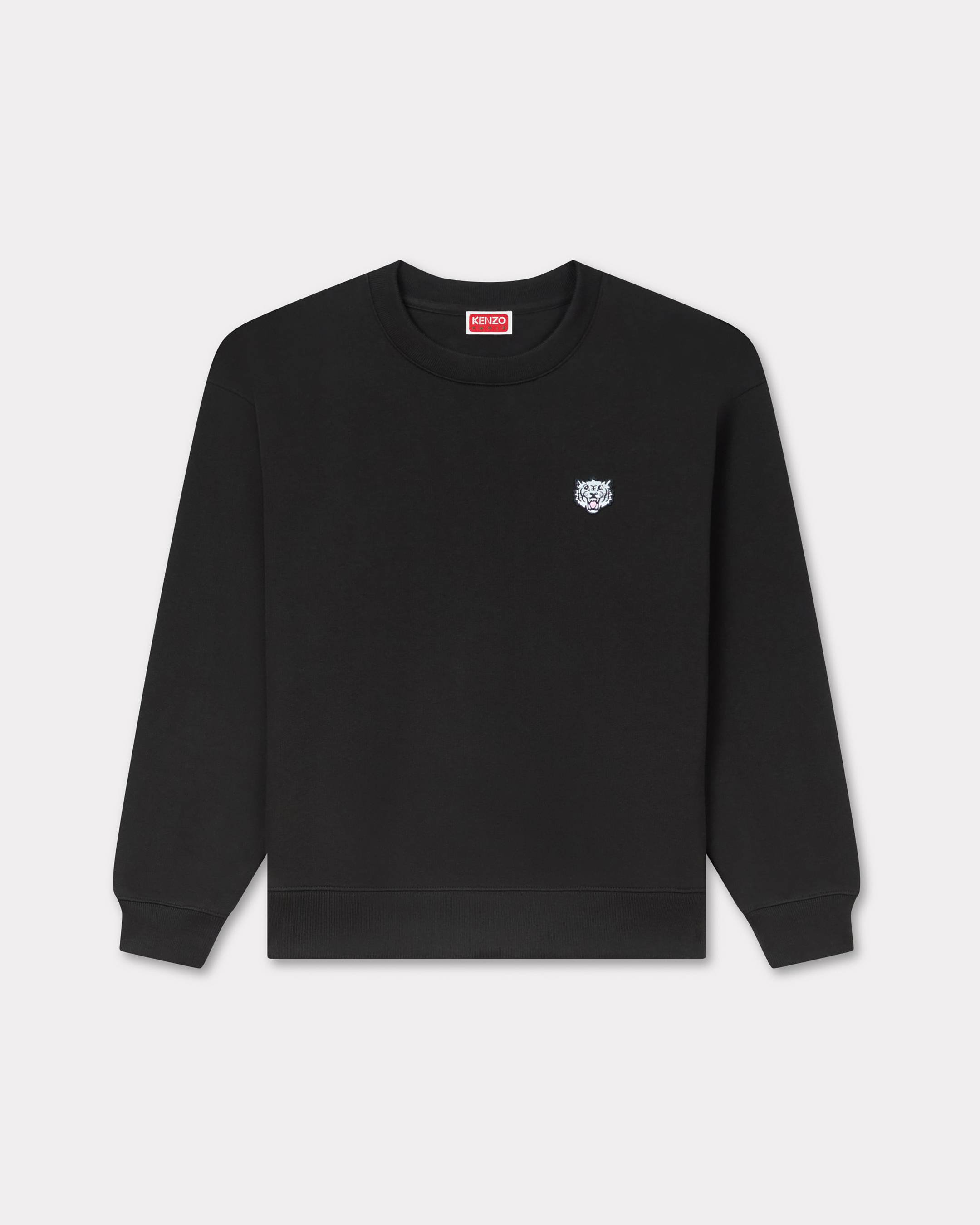 KENZO ' Happy Tiger' Embroidered Sweatshirt , Woman, Black, Size Xl, Cotton