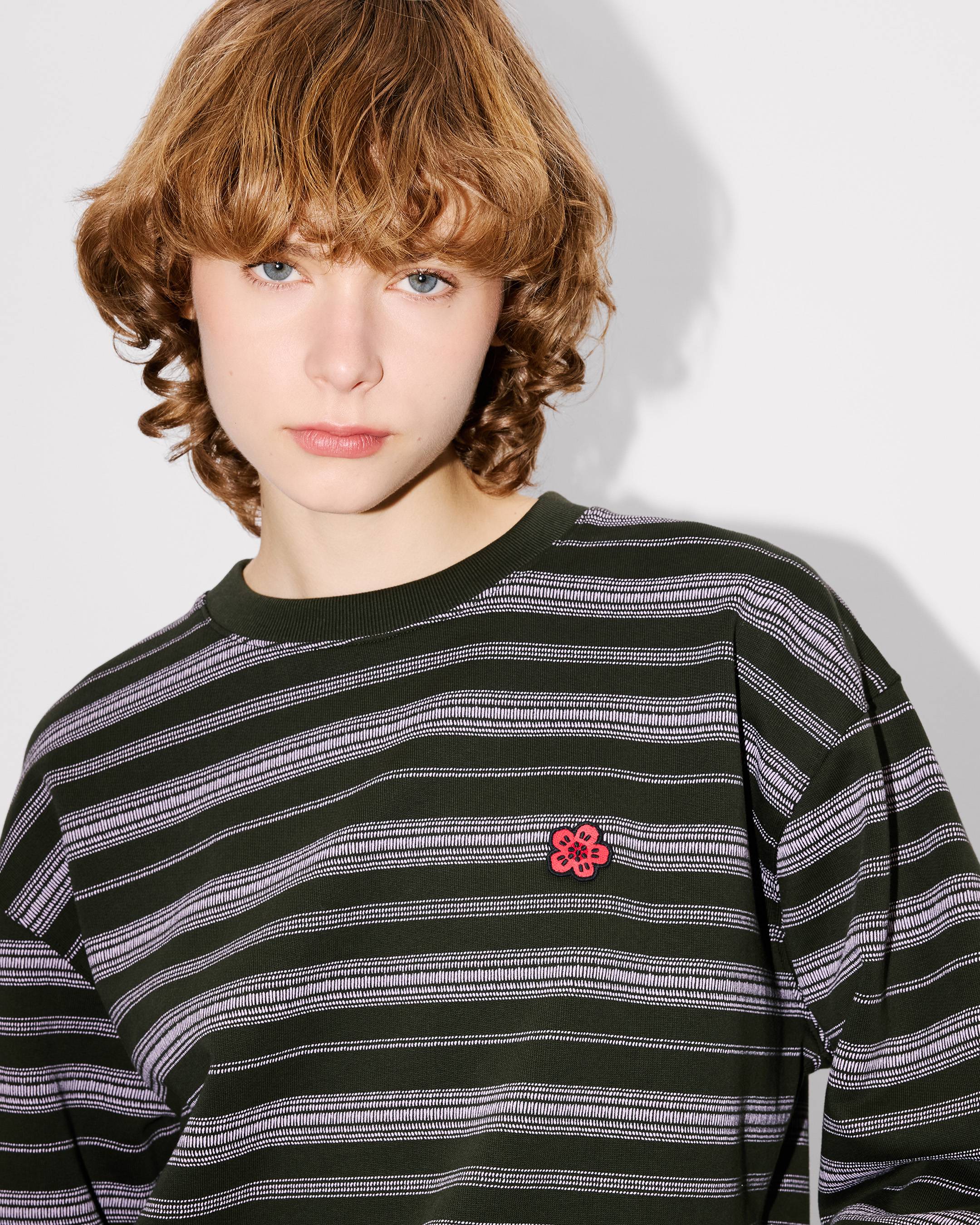 'Boke Flower' stripes sweatshirt in cotton