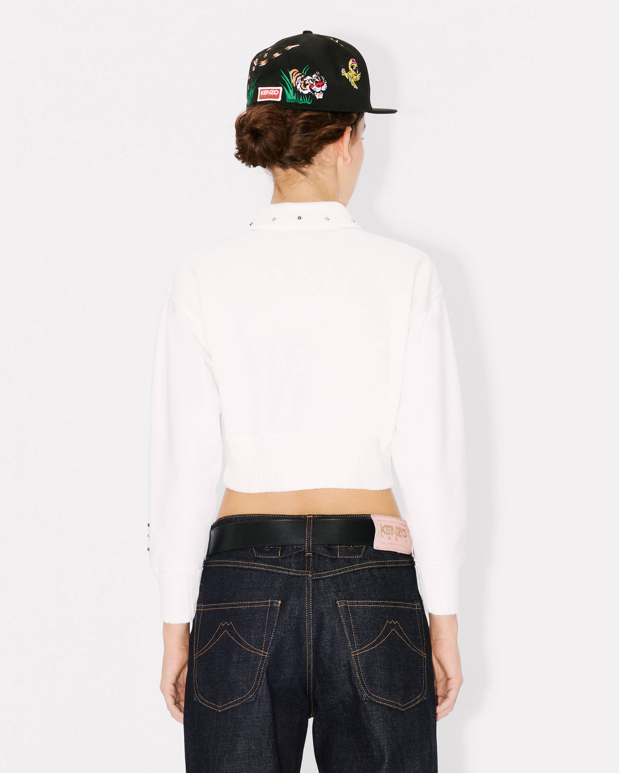 'KENZO Cartoon' embroidered cropped polo sweatshirt in cotton