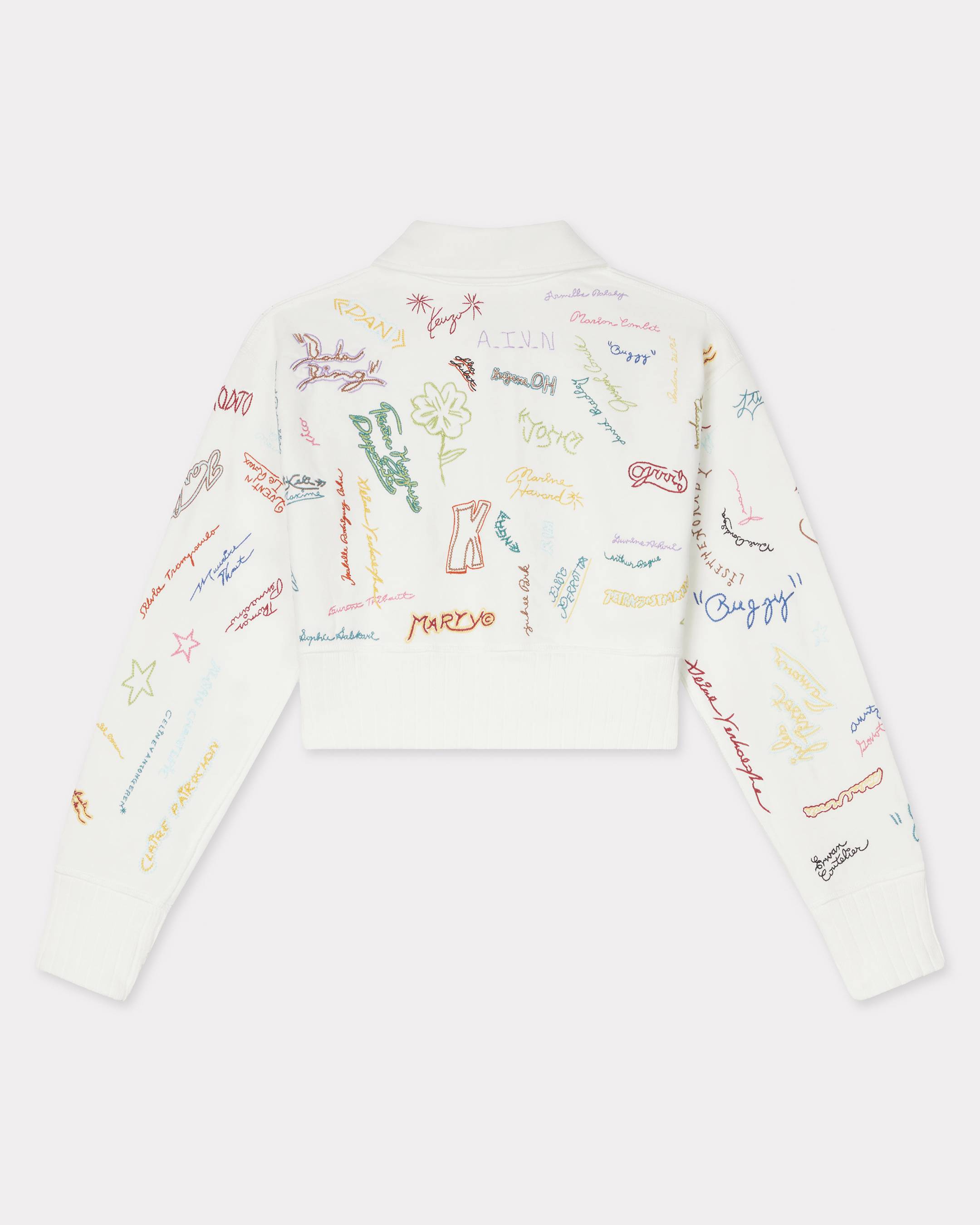 'KENZO Graduation' embroidered cropped polo sweatshirt in cotton