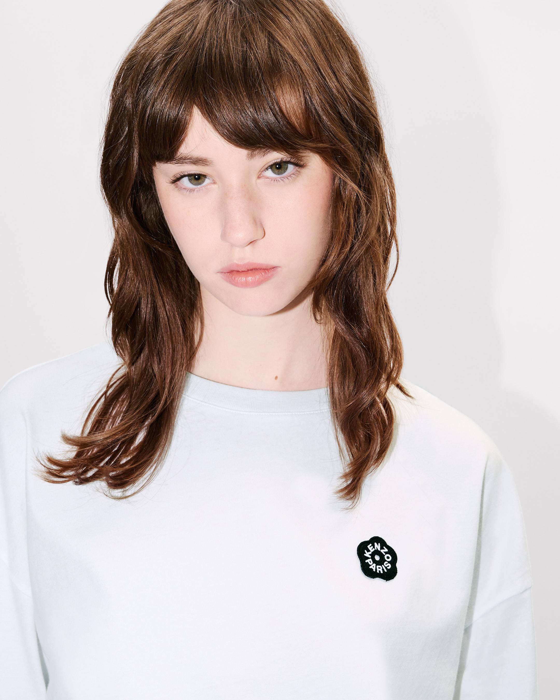 ''Boke Flower 2.0' ロング スリーブ コットン Tシャツ