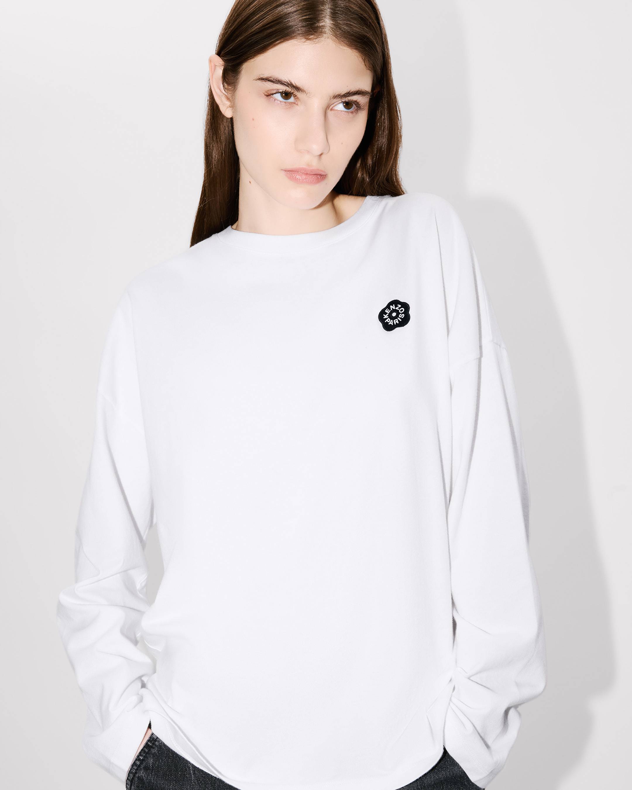 ''Boke Flower 2.0' ロング スリーブ コットン Tシャツ