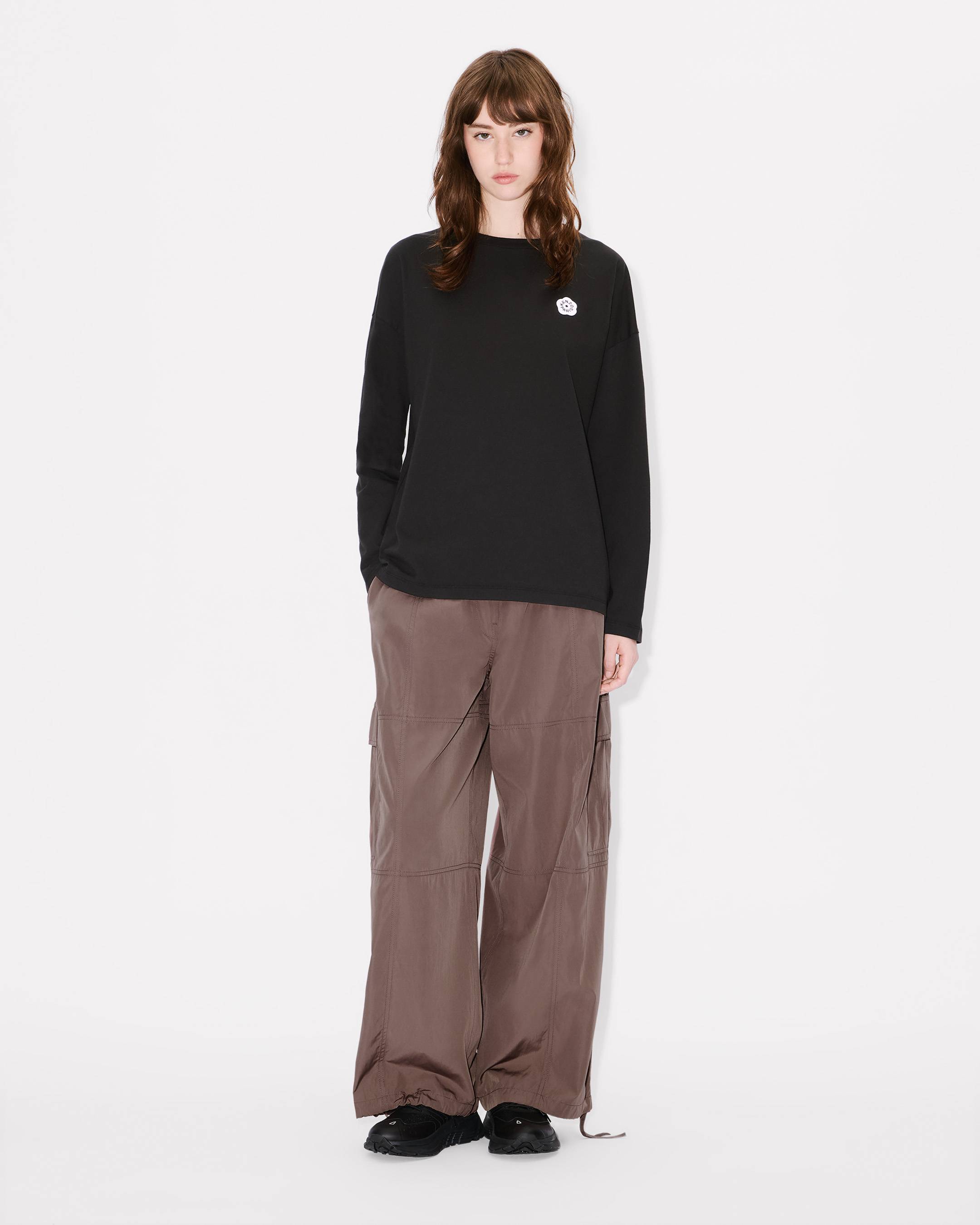 ''Boke Flower 2.0' ロング スリーブ コットン Tシャツ