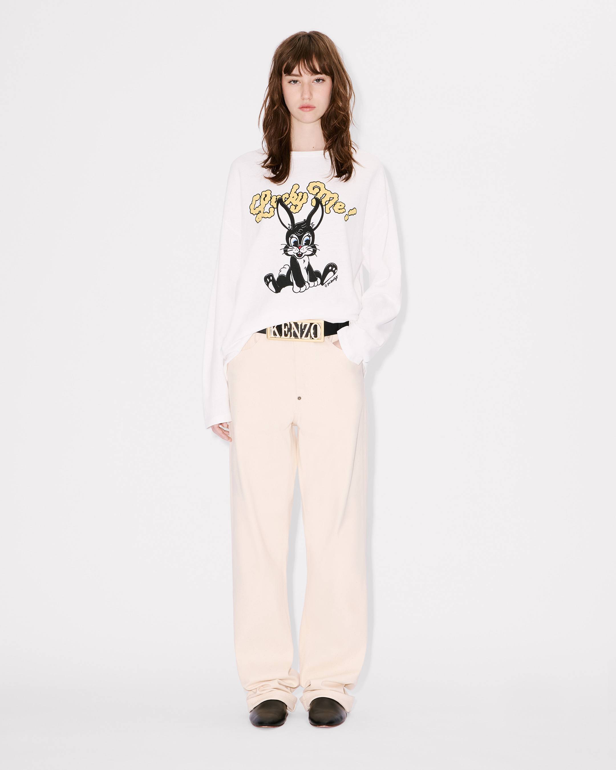 'KENZO Cartoon' ロング スリーブ コットン  Tシャツ