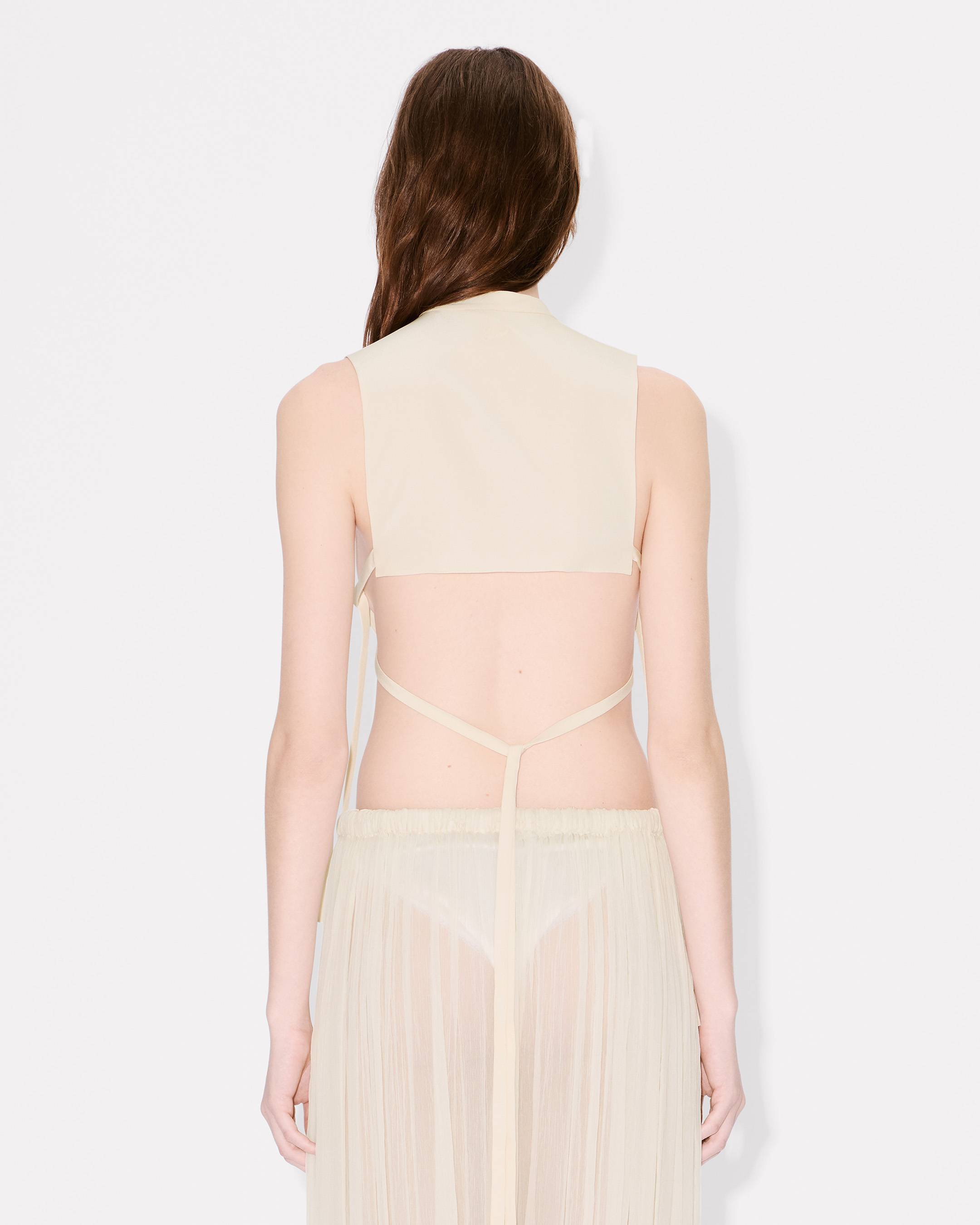 Plastron top silk