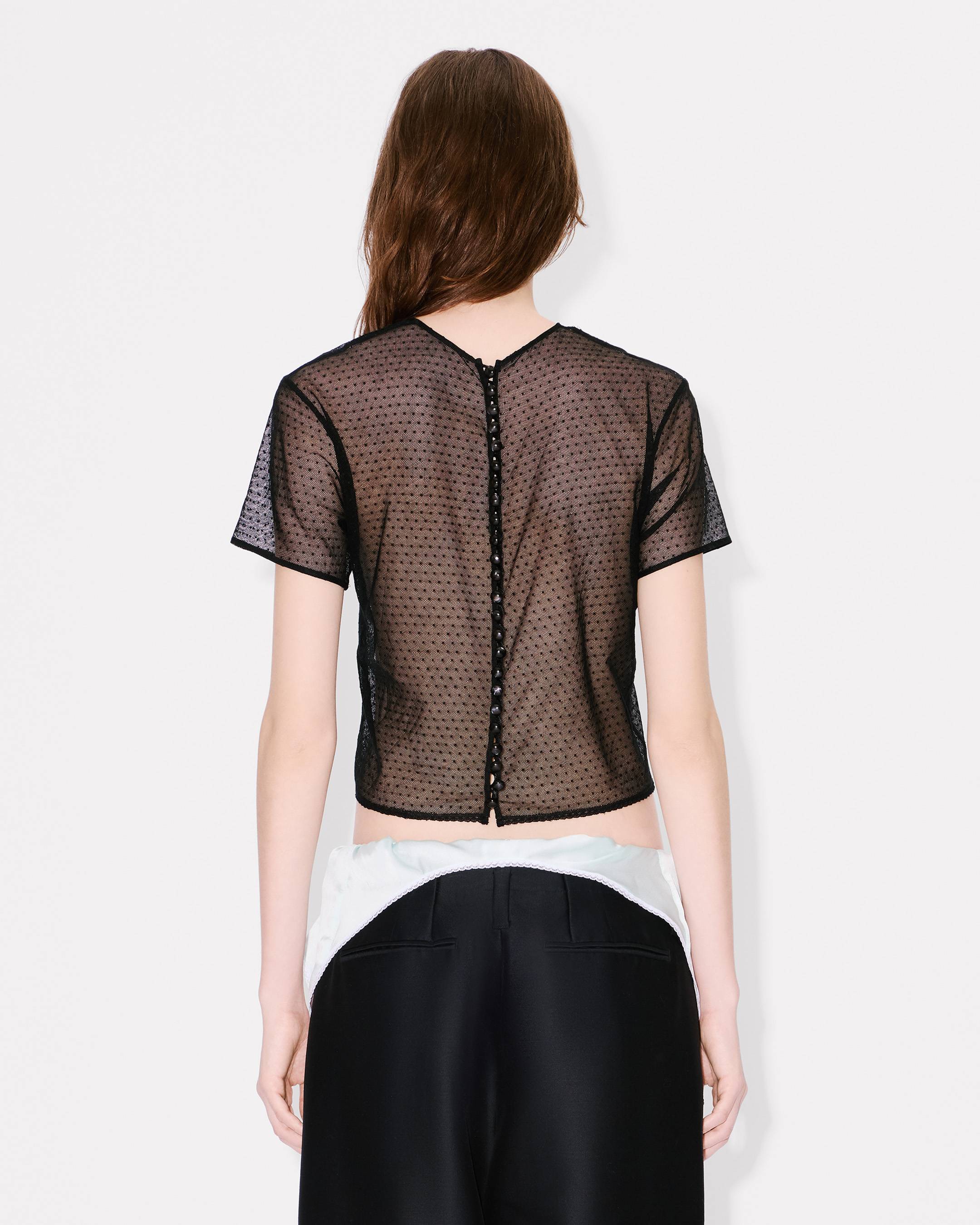 Cropped top in plumetis