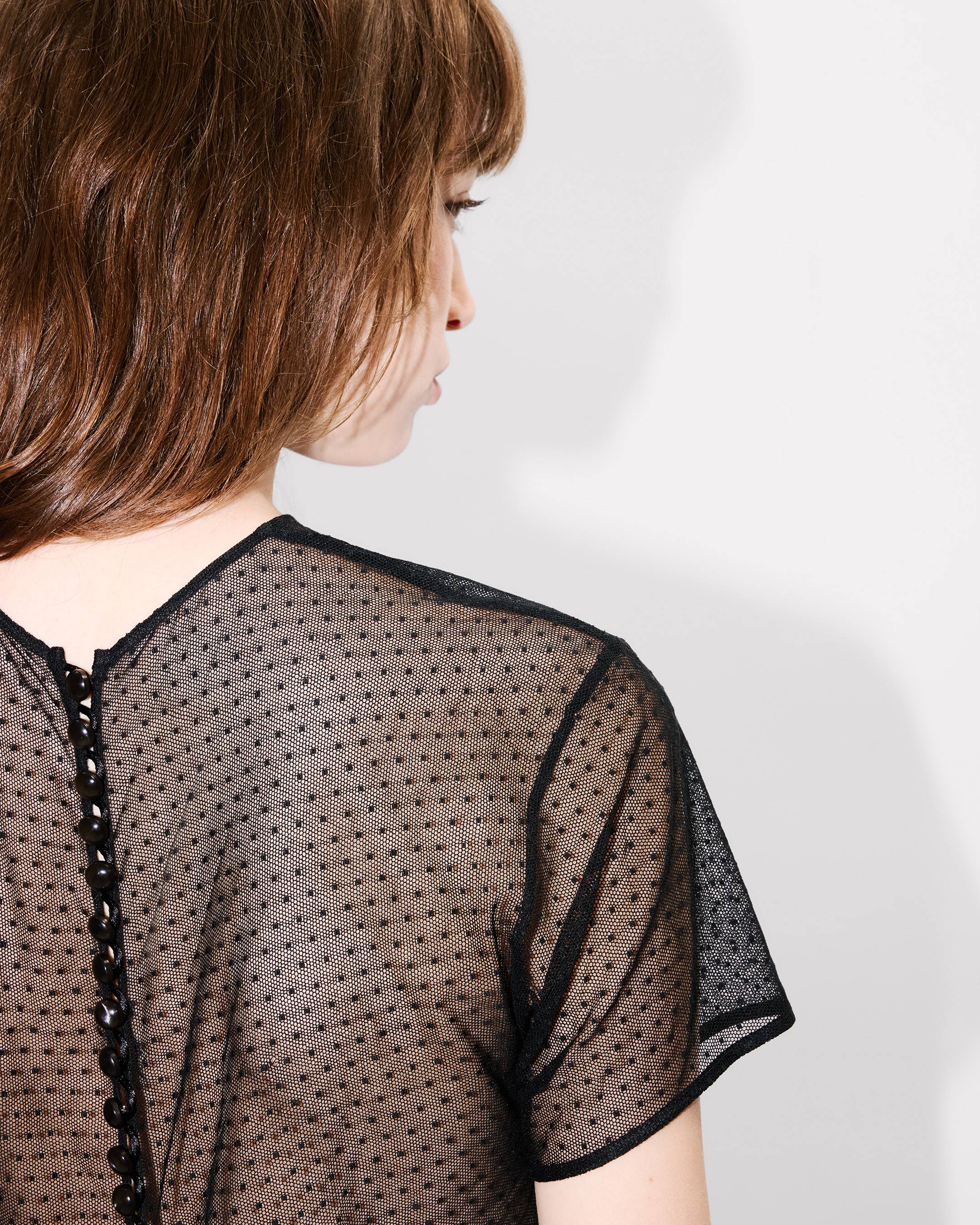 Cropped top in plumetis