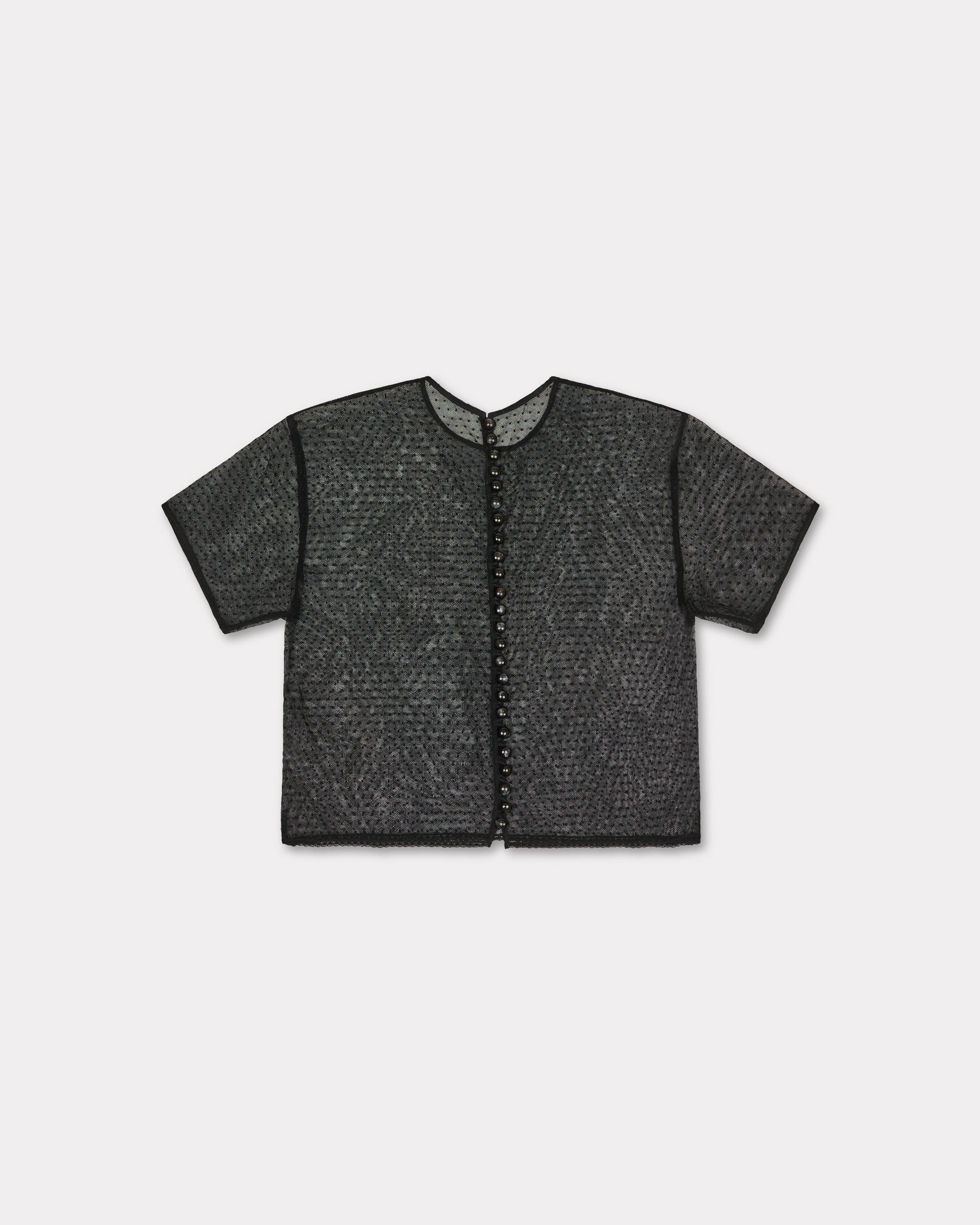 Cropped top in plumetis