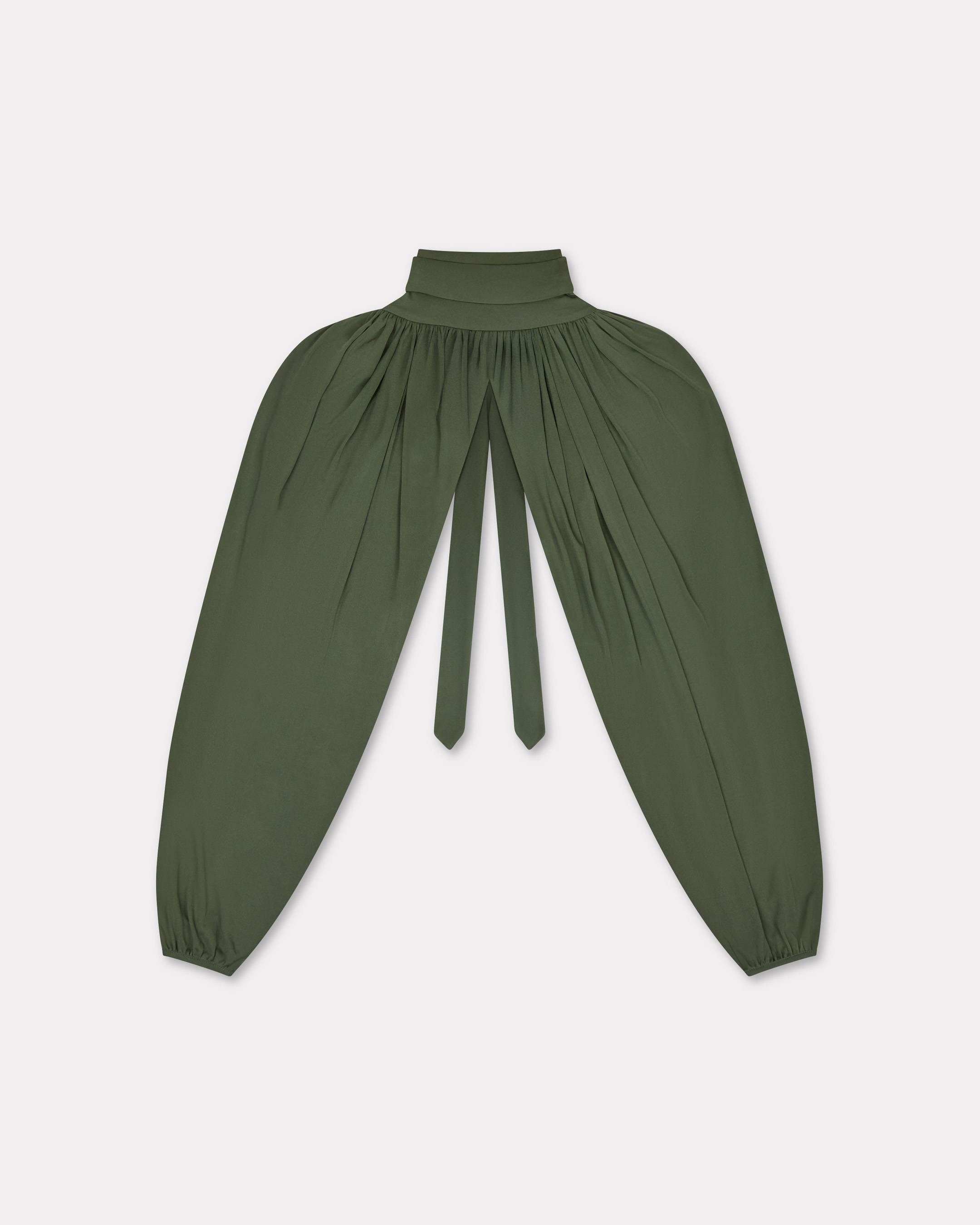 Draped top with balloon sleeves