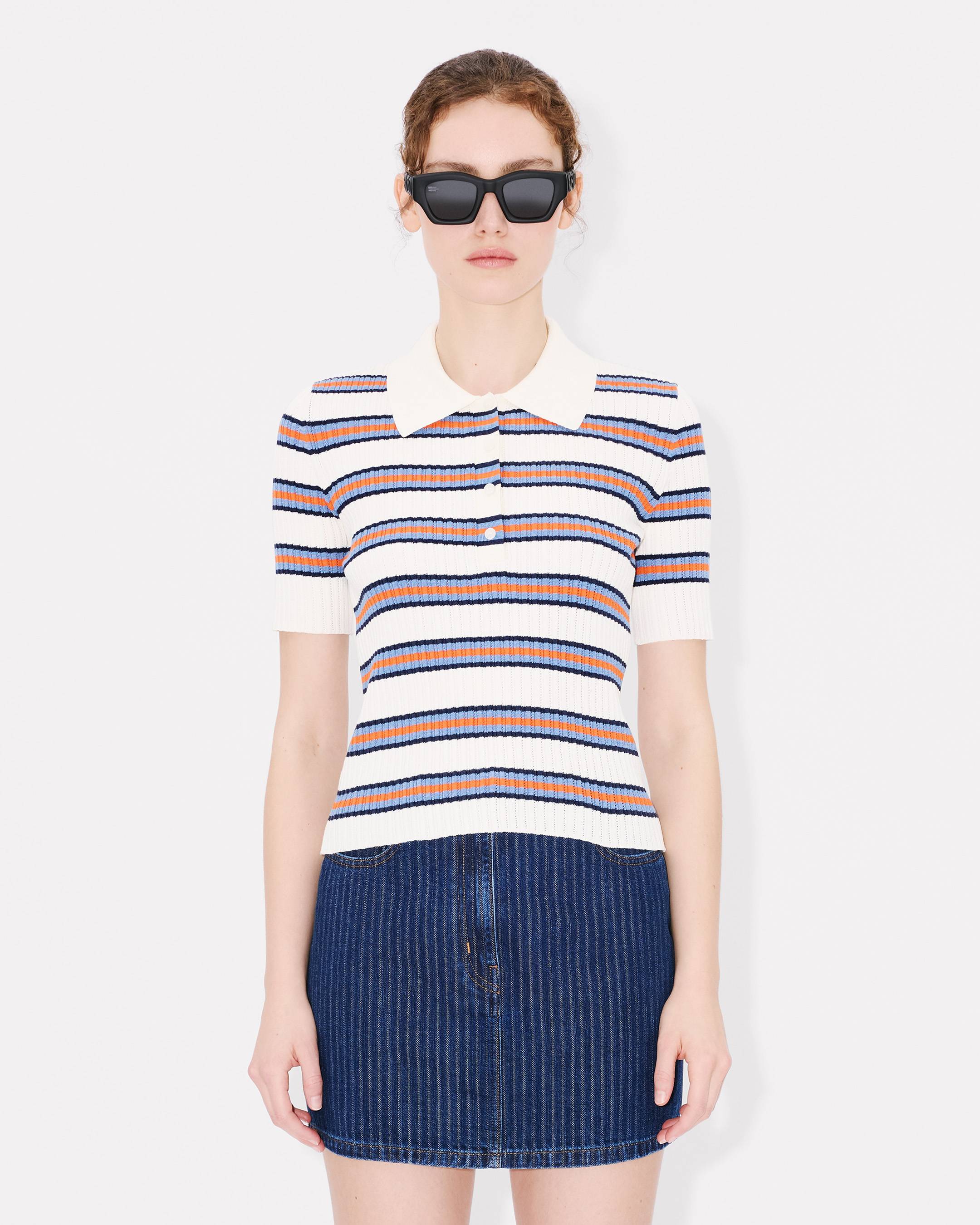 'KENZO Coast Lines' コットン ニット ポロ レディース KENZO Coast Lines' knitted polo in cotton | Women's | KENZO