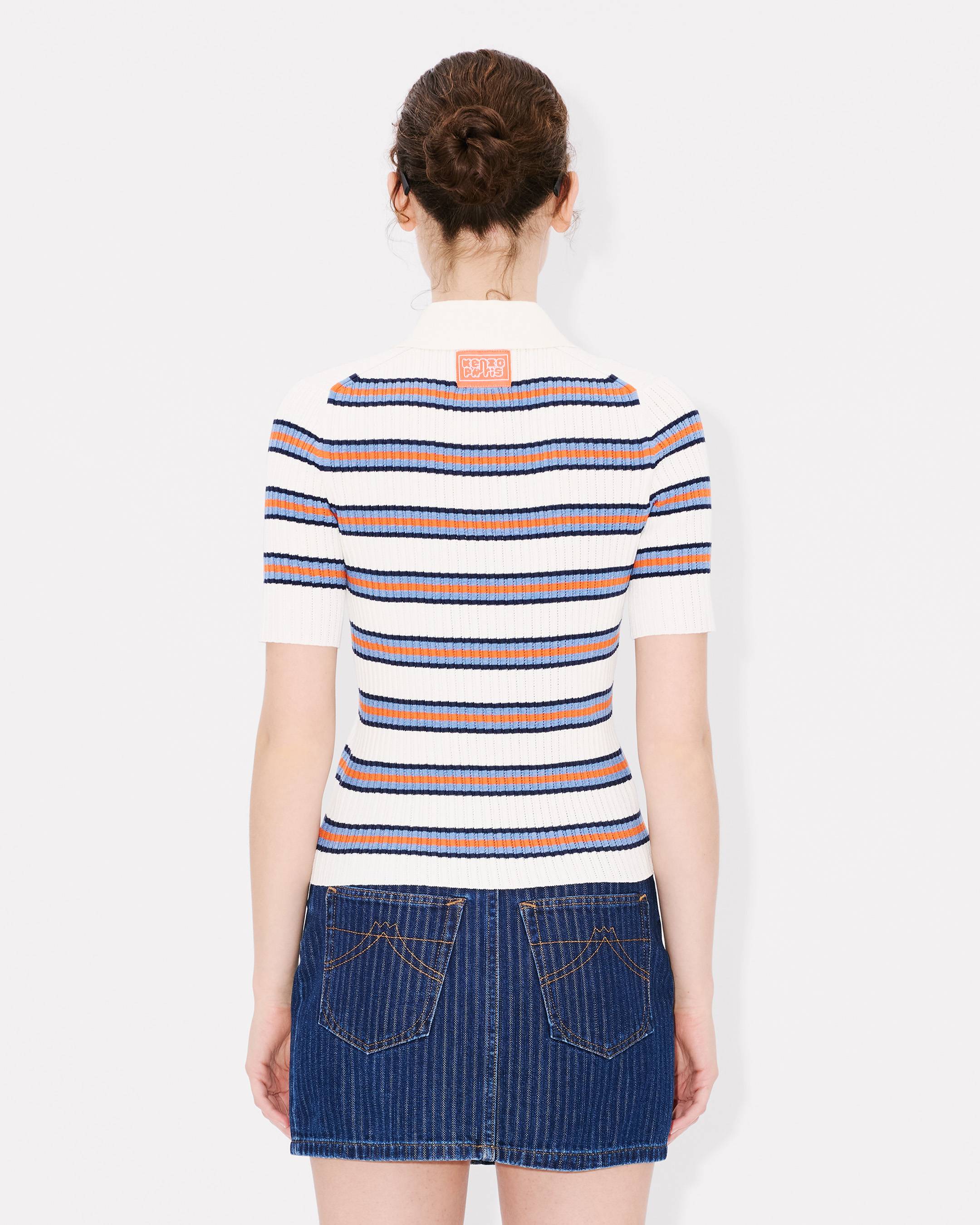KENZO FF55TS5274SG02 関税送料込 KENZO Coast Lines' コットン ニット ポロ | ウィメンズ | KENZO