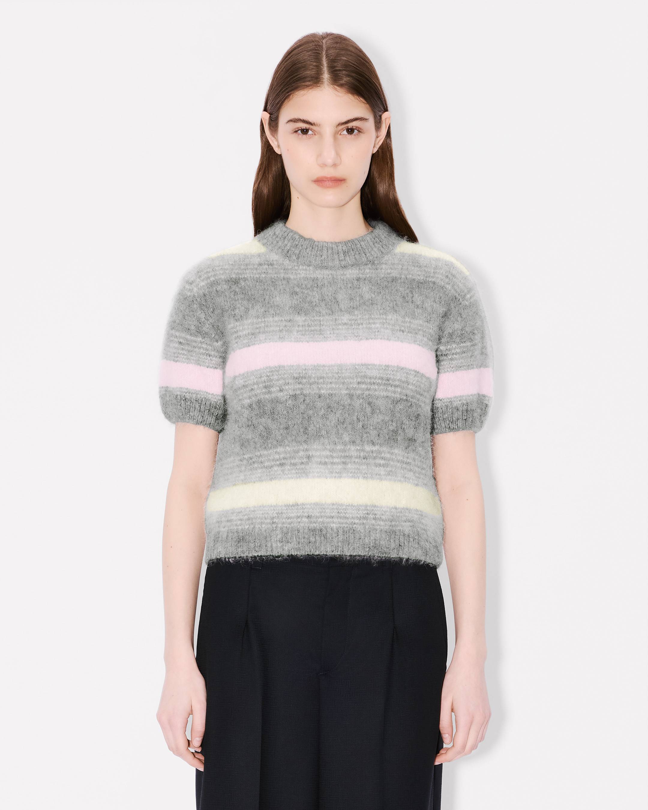 'KENZO Speed Stripe' hairy knitted top in mixed alpaca wool