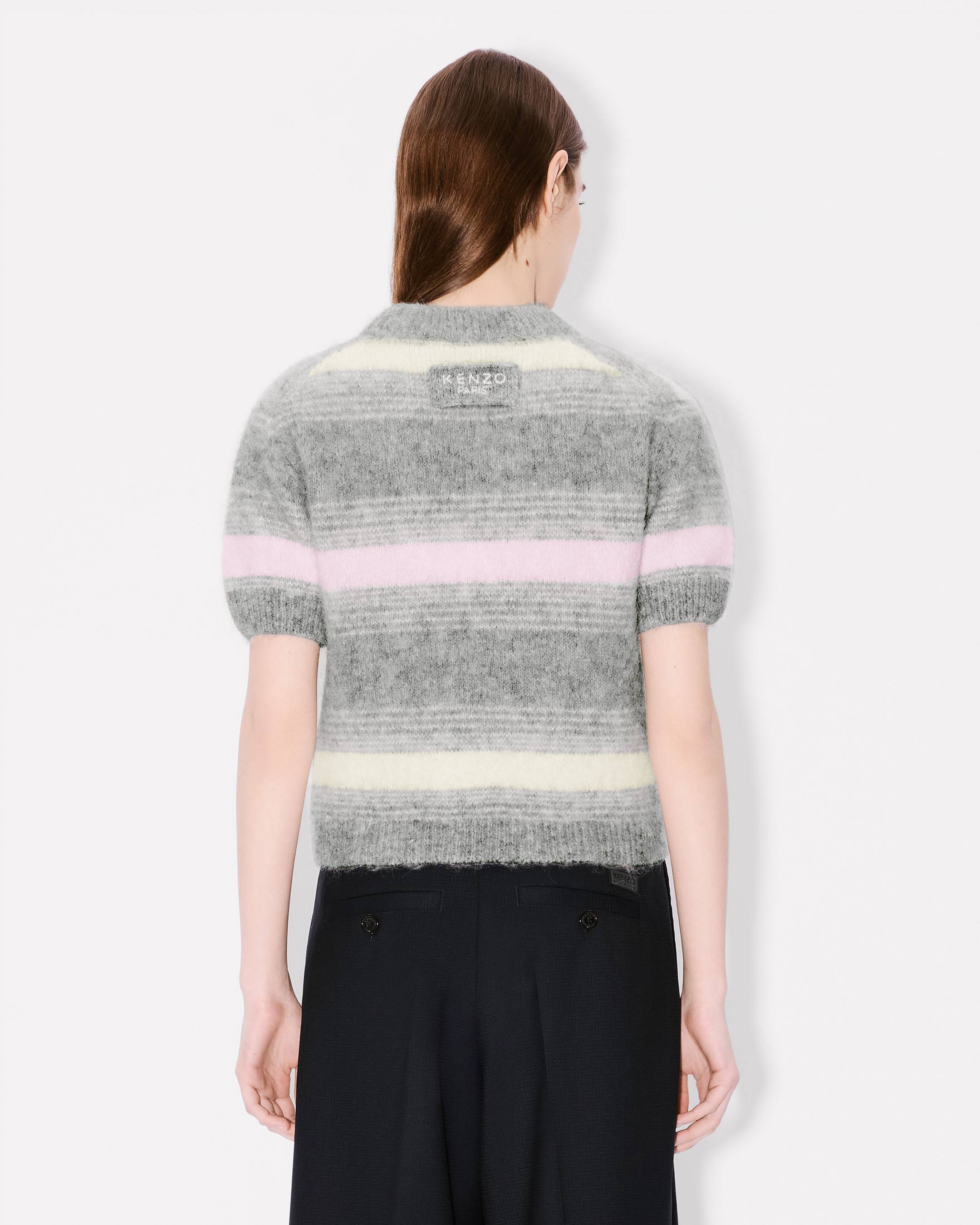 'KENZO Speed Stripe' hairy knitted top in mixed alpaca wool