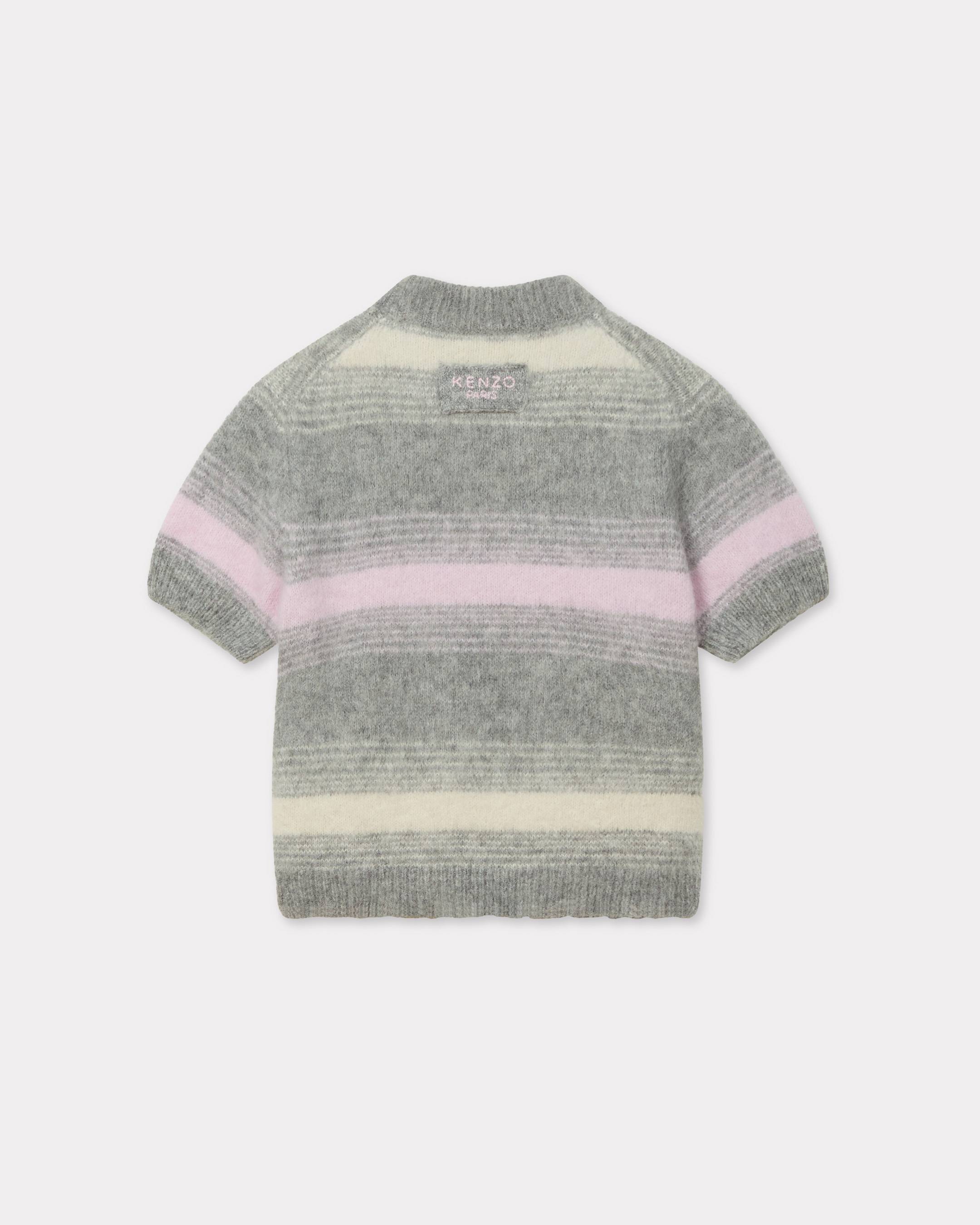'KENZO Speed Stripe' hairy knitted top in mixed alpaca wool
