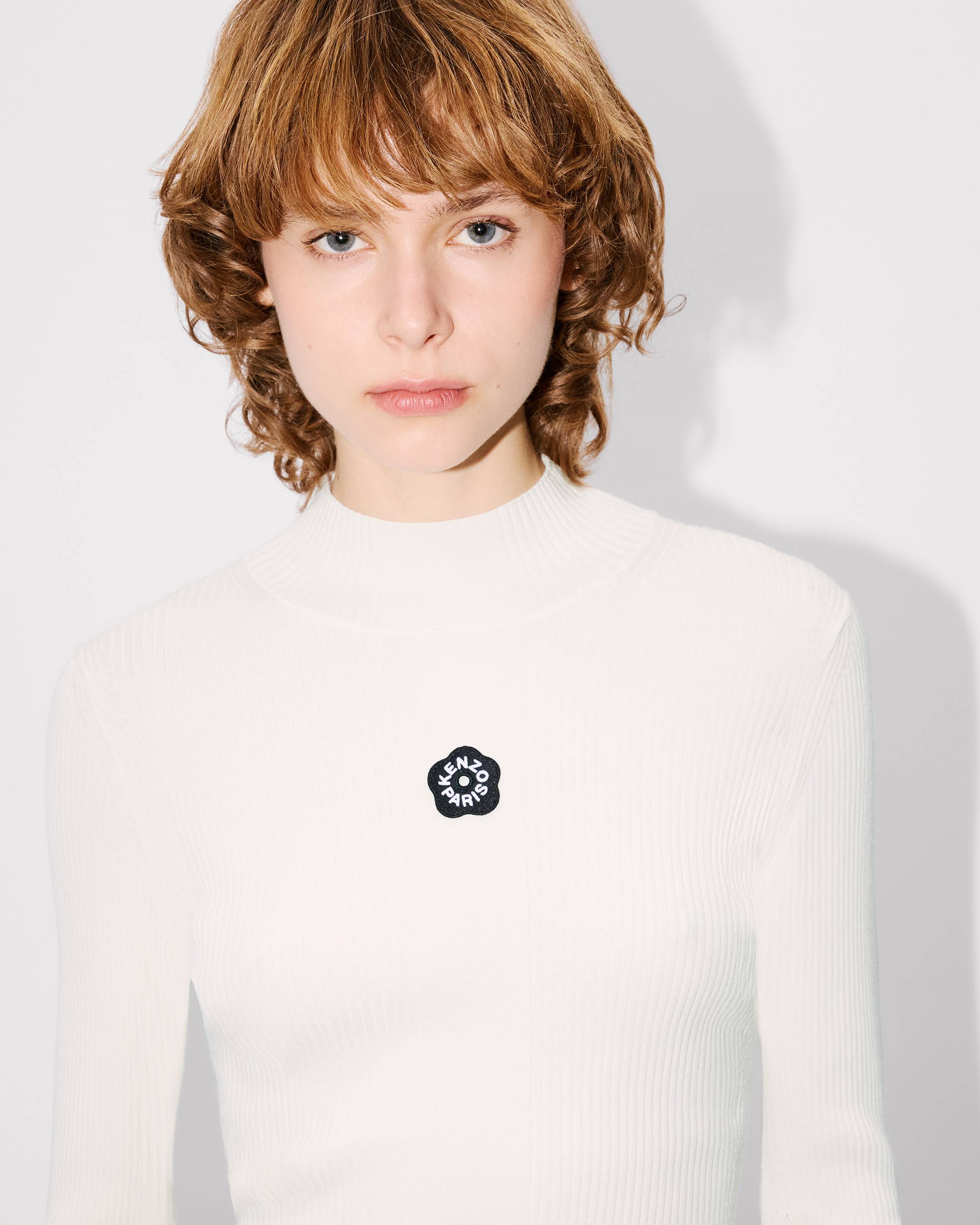 Boke Flower 2.0' embroidered long sleeve rib top | Women's